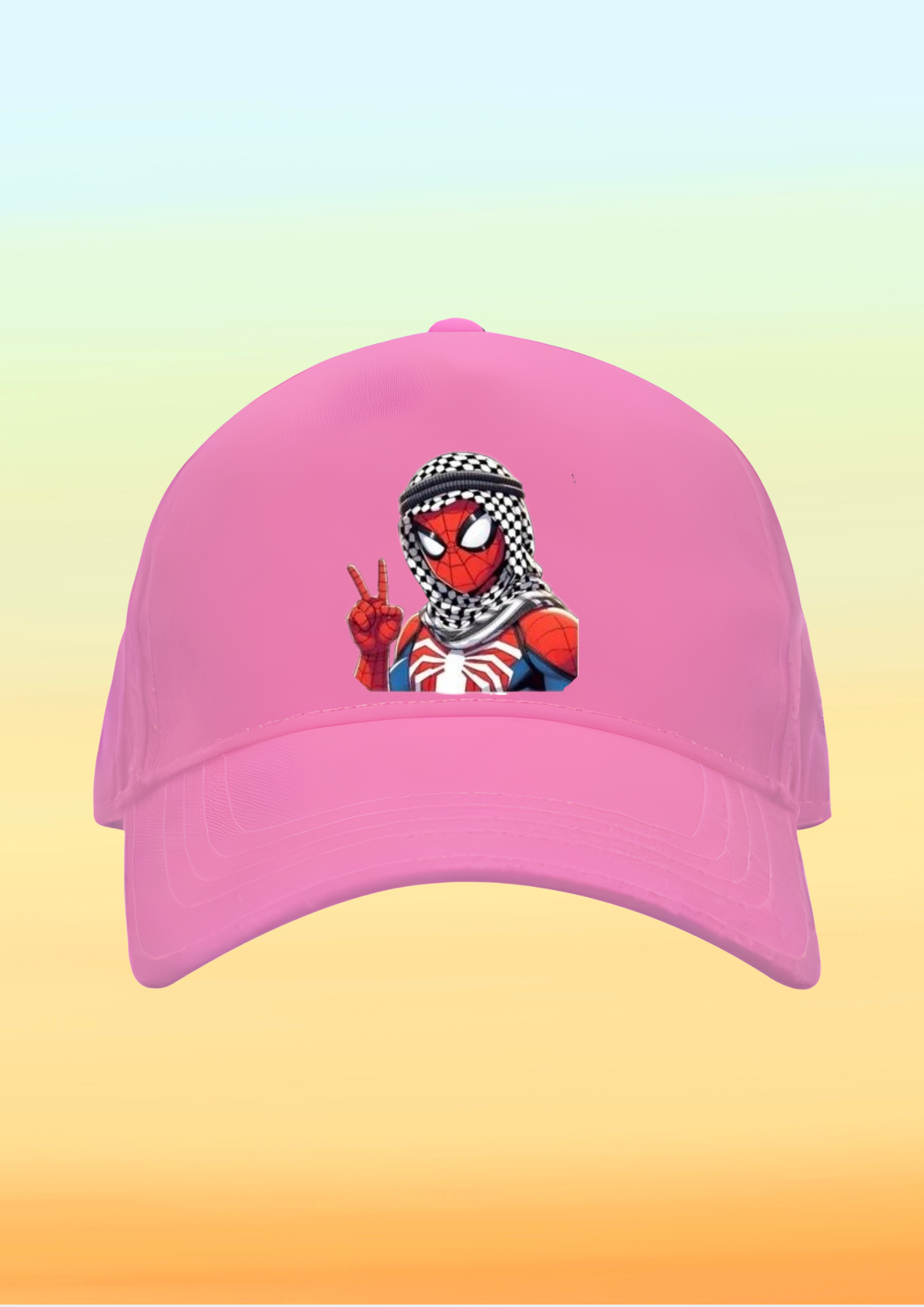 Kefiyeli SpiderMan Baskılı Çocuk Şapkası