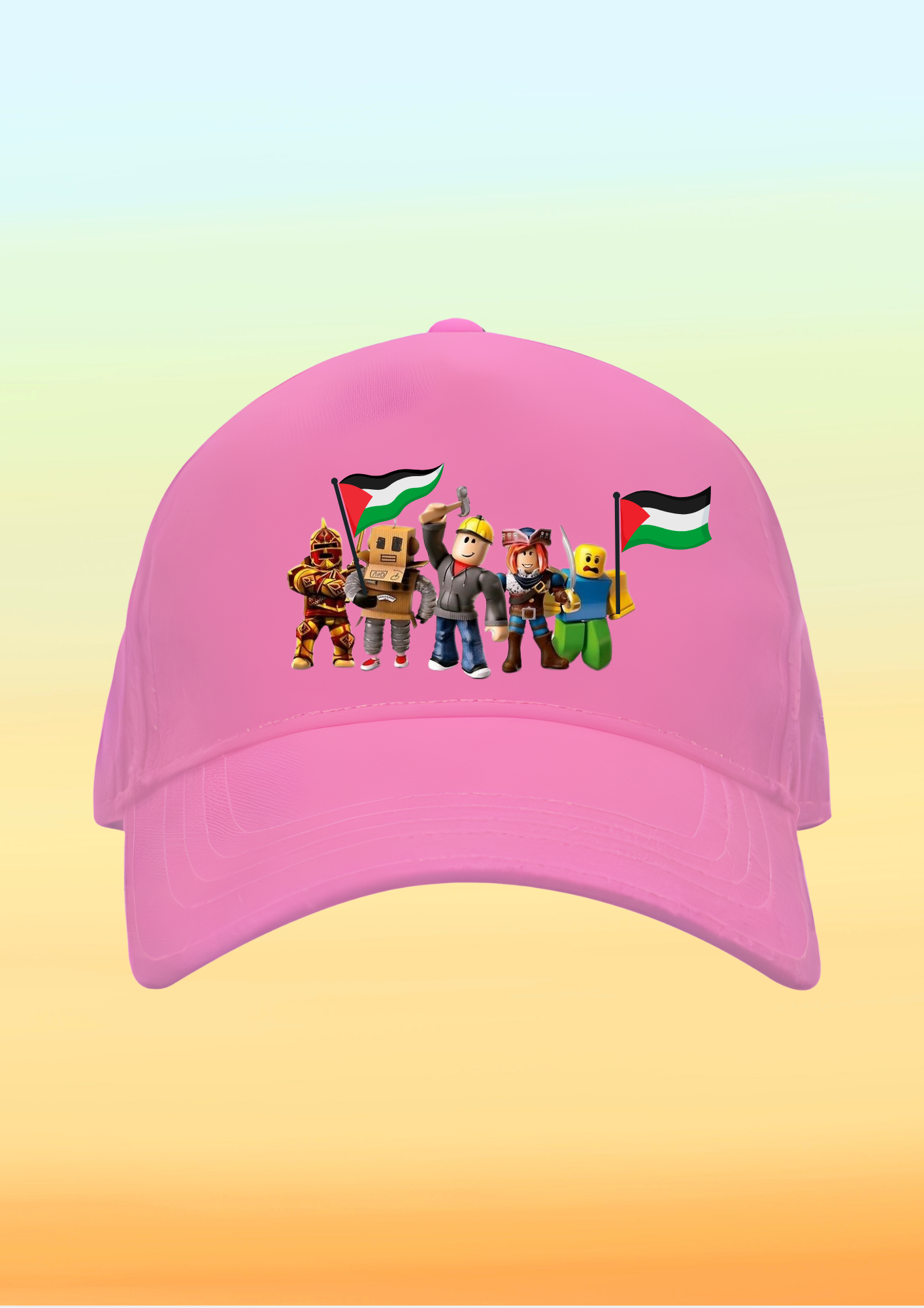 Filistin Bayraklı Roblox Baskılı Çocuk Şapkası