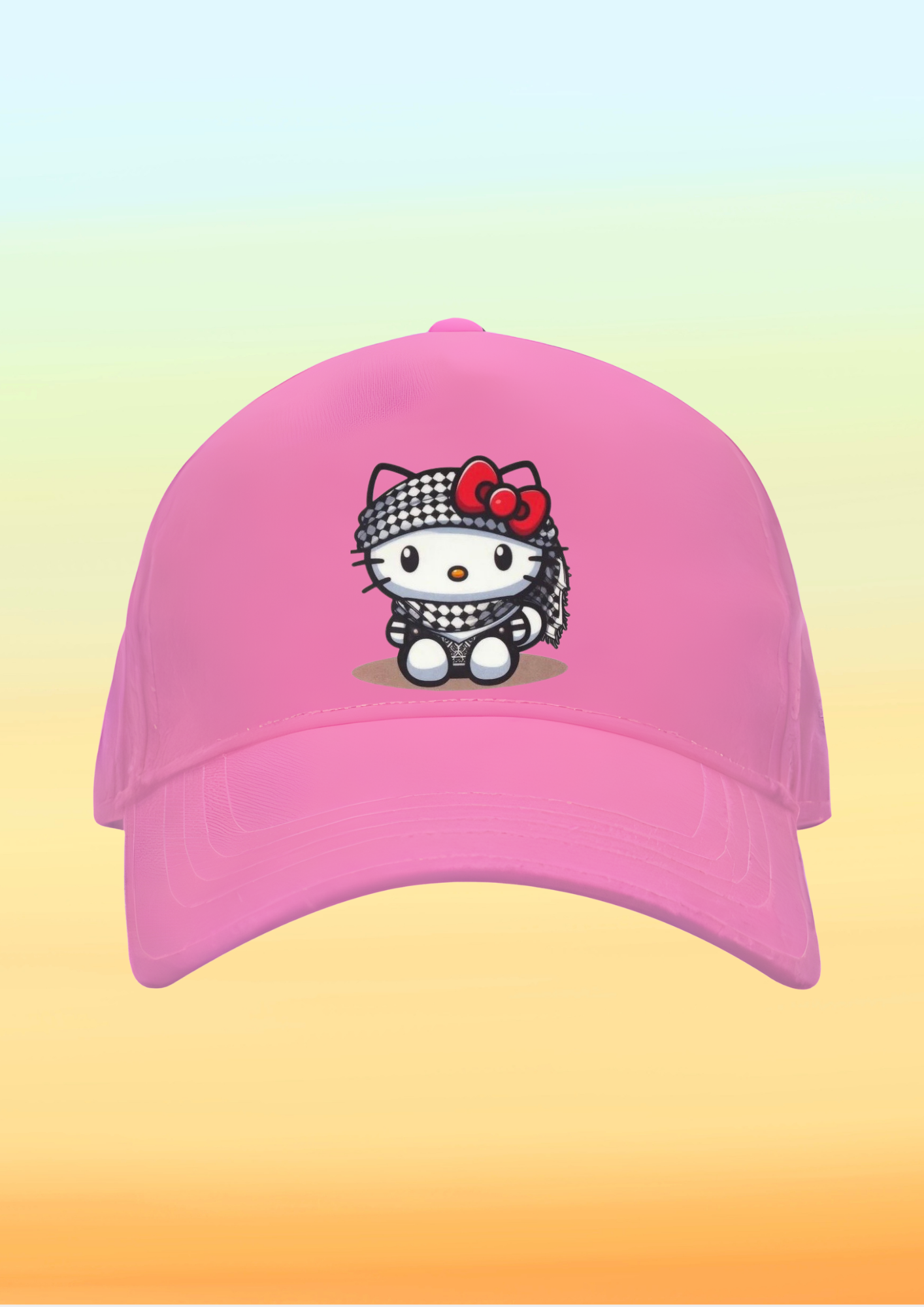 Kefiyeli HelloKitty Baskılı Çocuk Şapkası