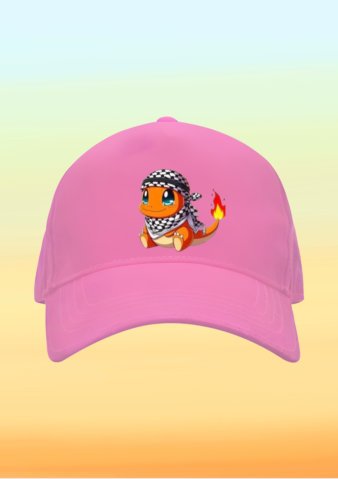 Kefiyeli Bulbasaur/Pokemon Baskılı Çocuk Şapkası