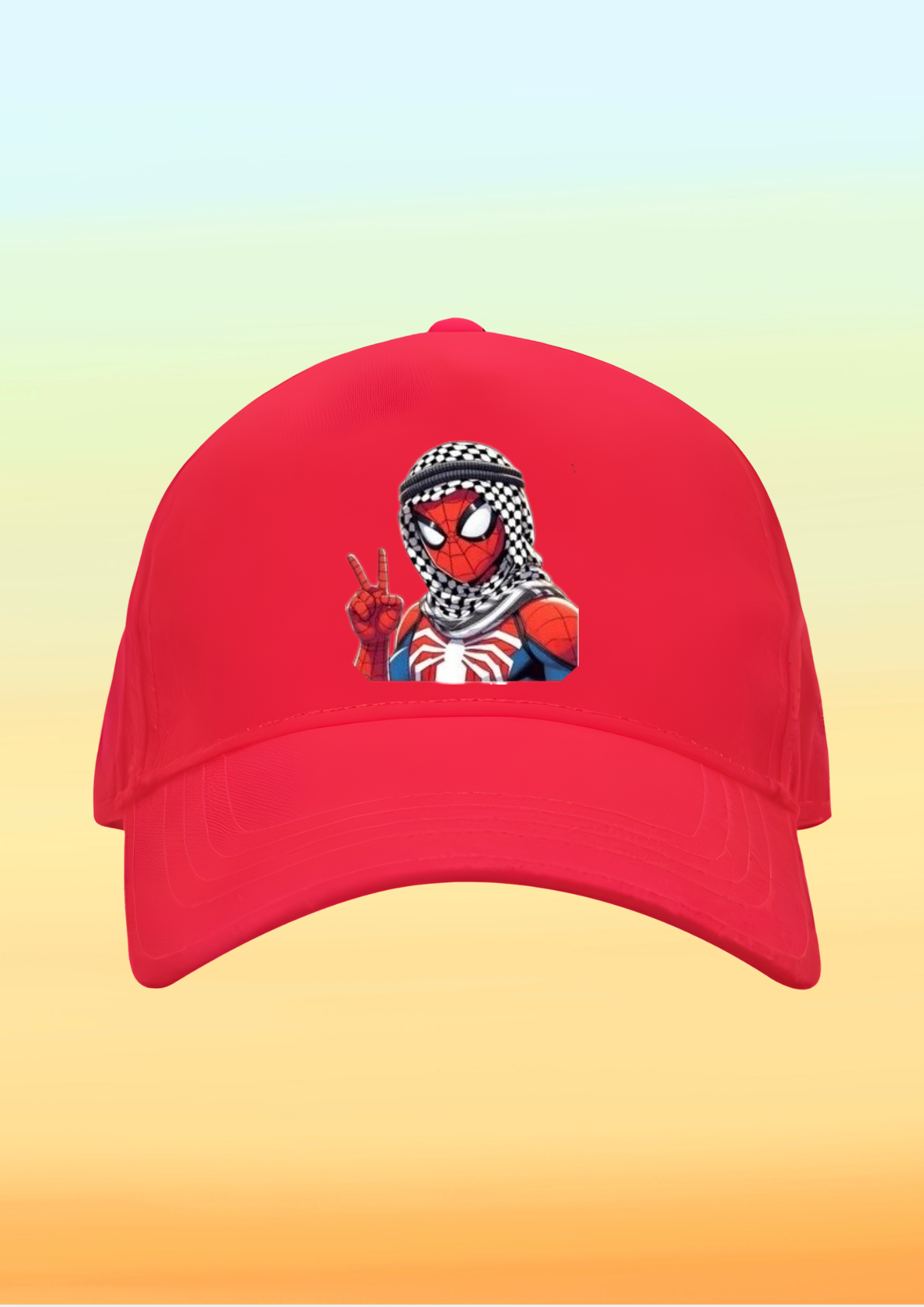 Kefiyeli SpiderMan Baskılı Çocuk Şapkası