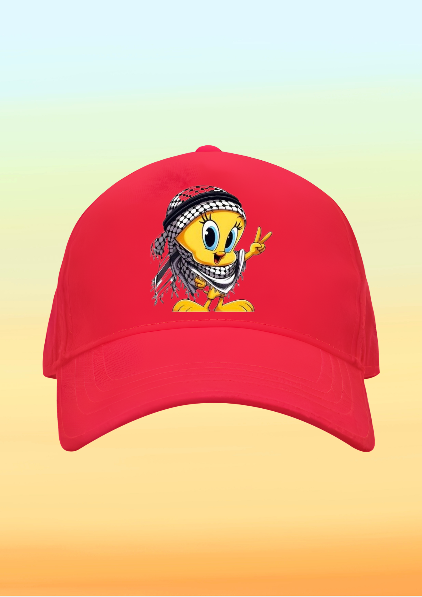 Kefiyeli Tweety Baskılı Çocuk Şapkası