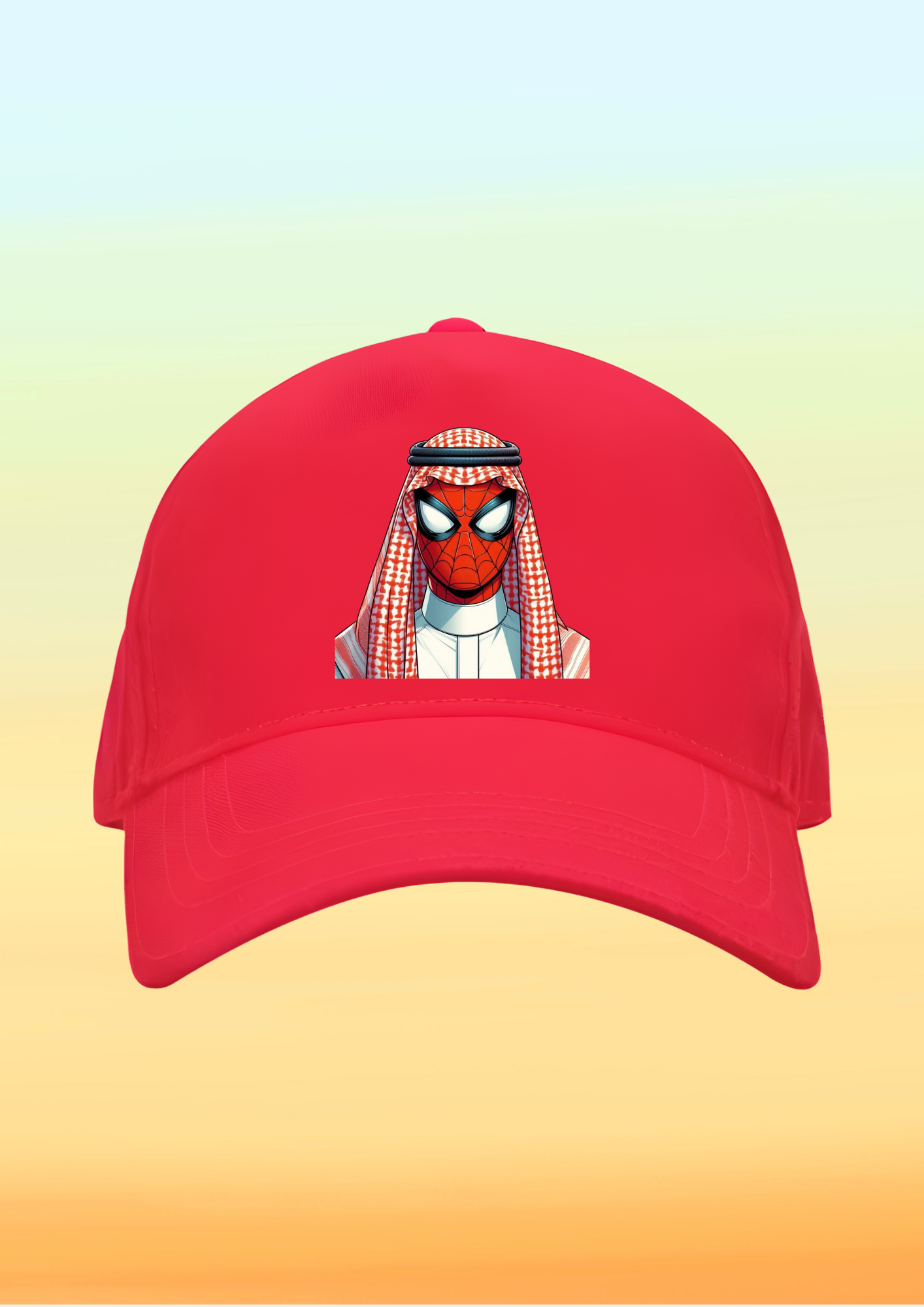 Kefiyeli Spiderman Baskılı Çocuk Şapkası