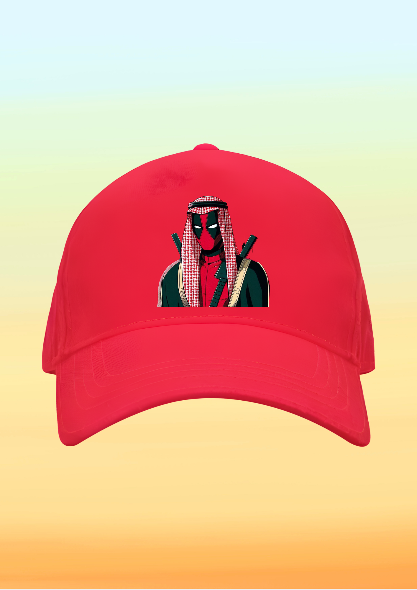 Kefiyeli Deadpool Baskılı Çocuk Şapkası