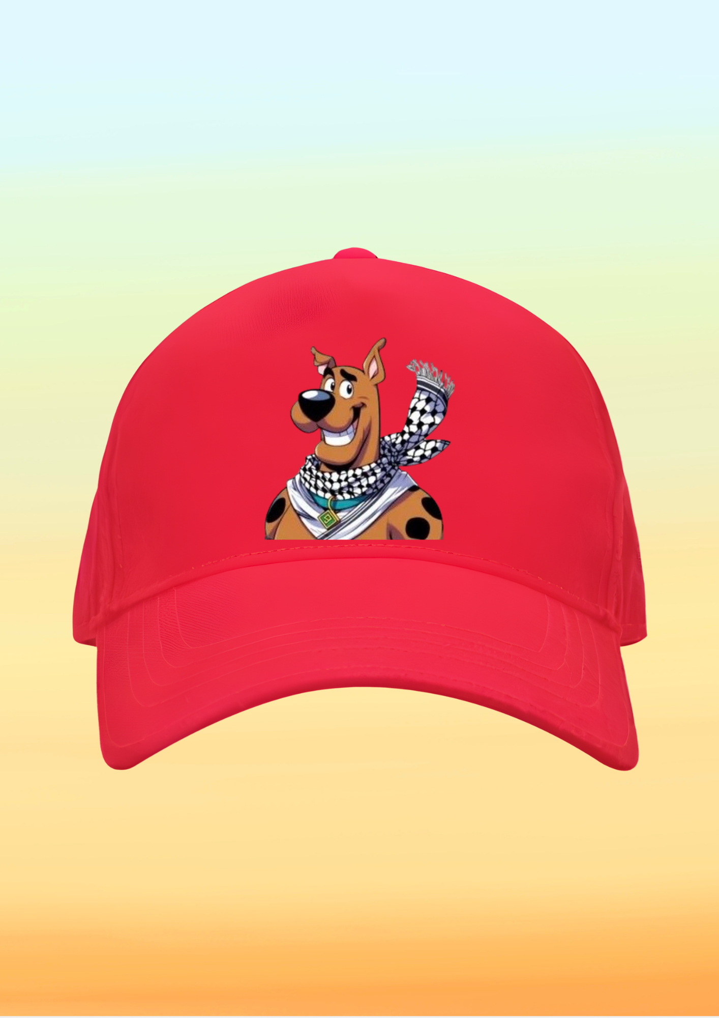 Kefiyeli Scooby Doo Baskılı Çocuk Şapkası