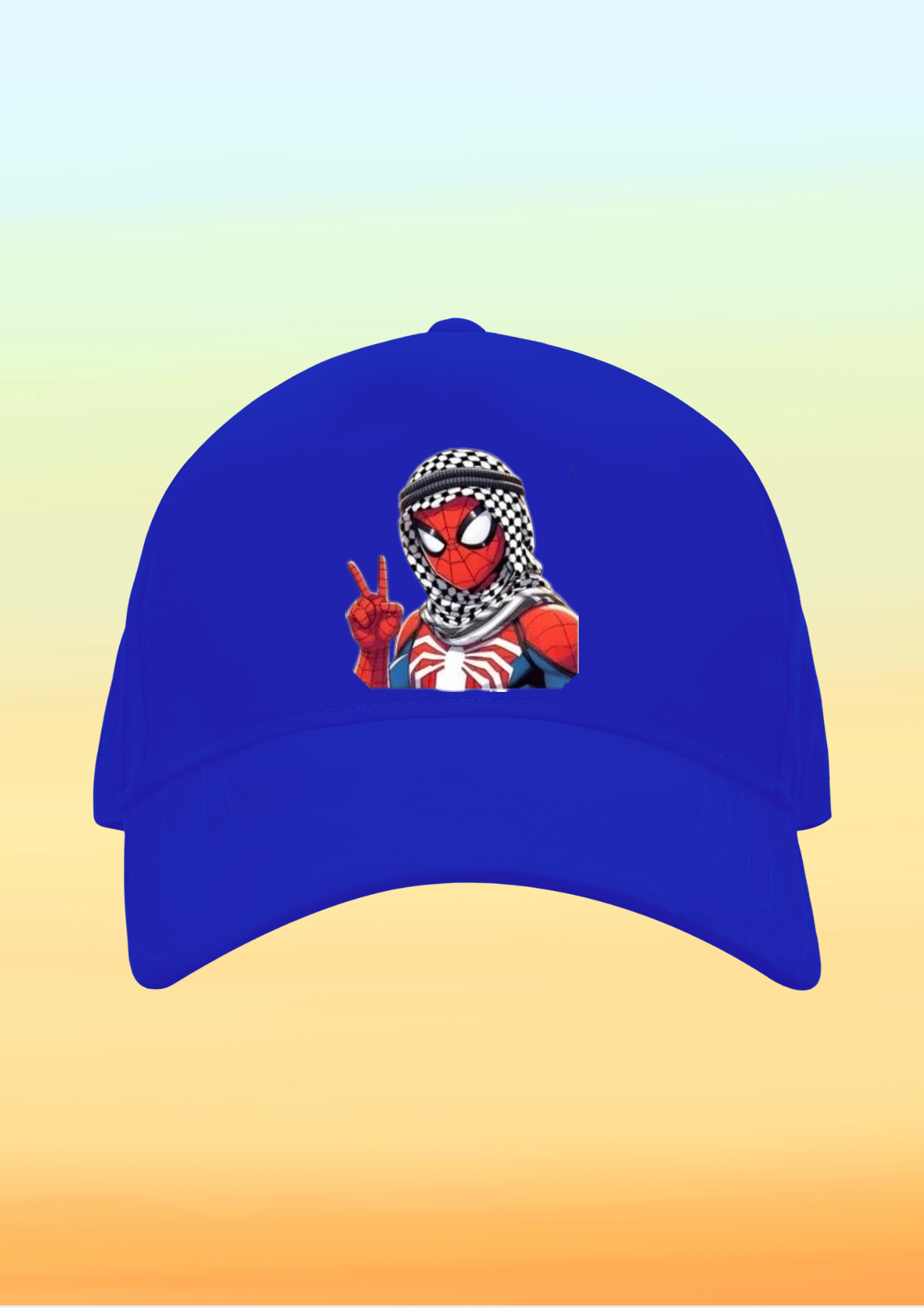 Kefiyeli SpiderMan Baskılı Çocuk Şapkası