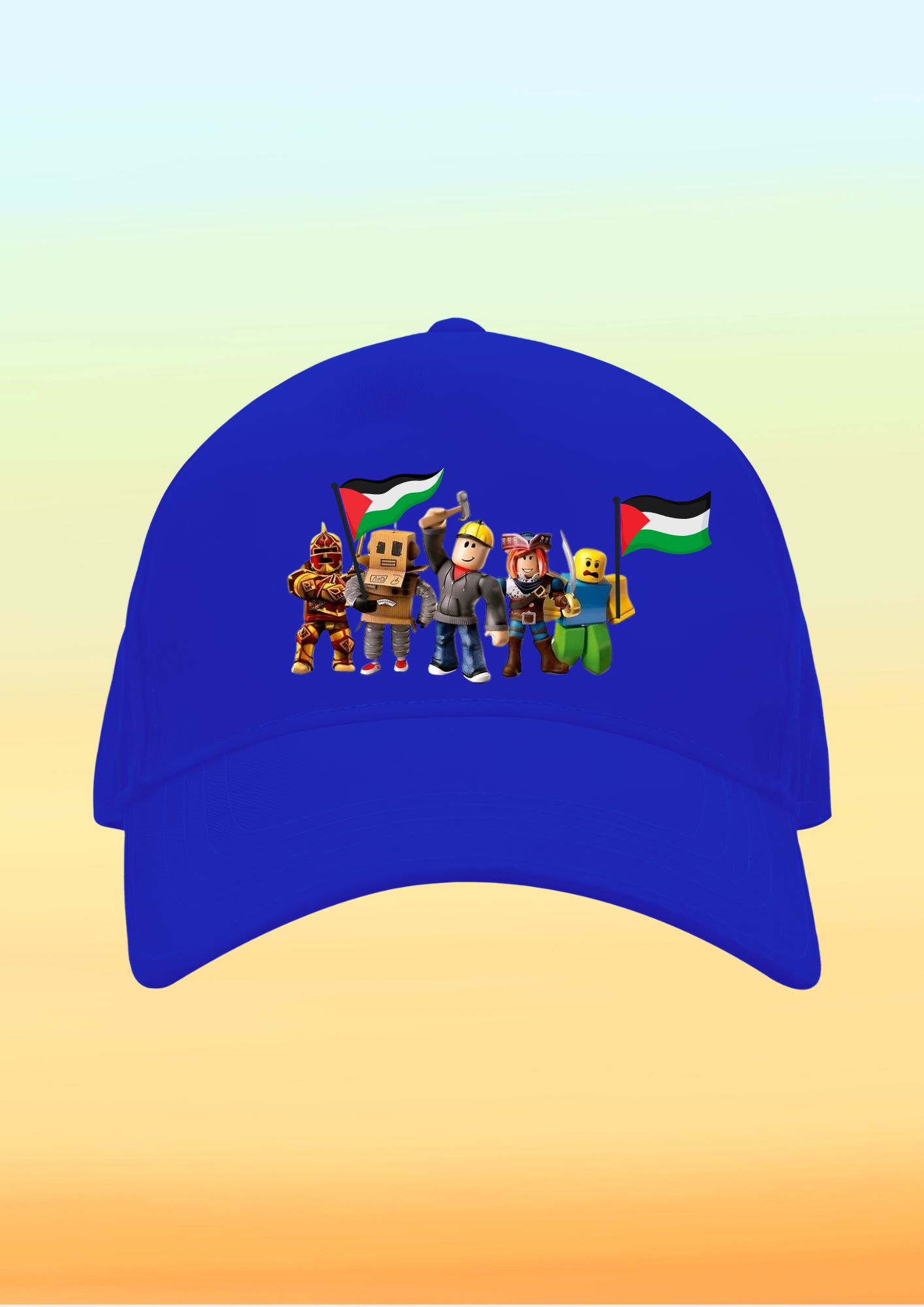 Filistin Bayraklı Roblox Baskılı Çocuk Şapkası