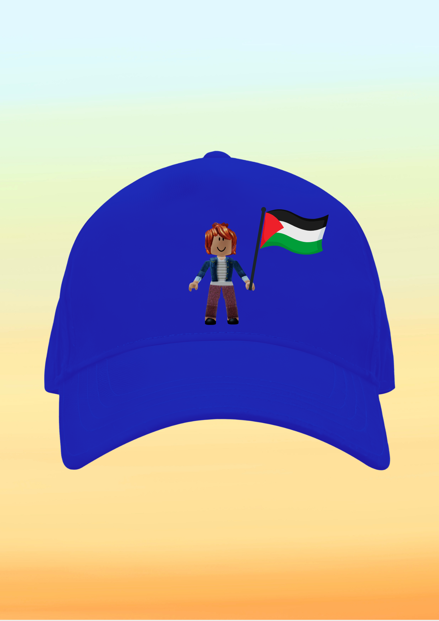 Filistin Bayraklı Roblox Karakter Baskılı Çocuk Şapkası
