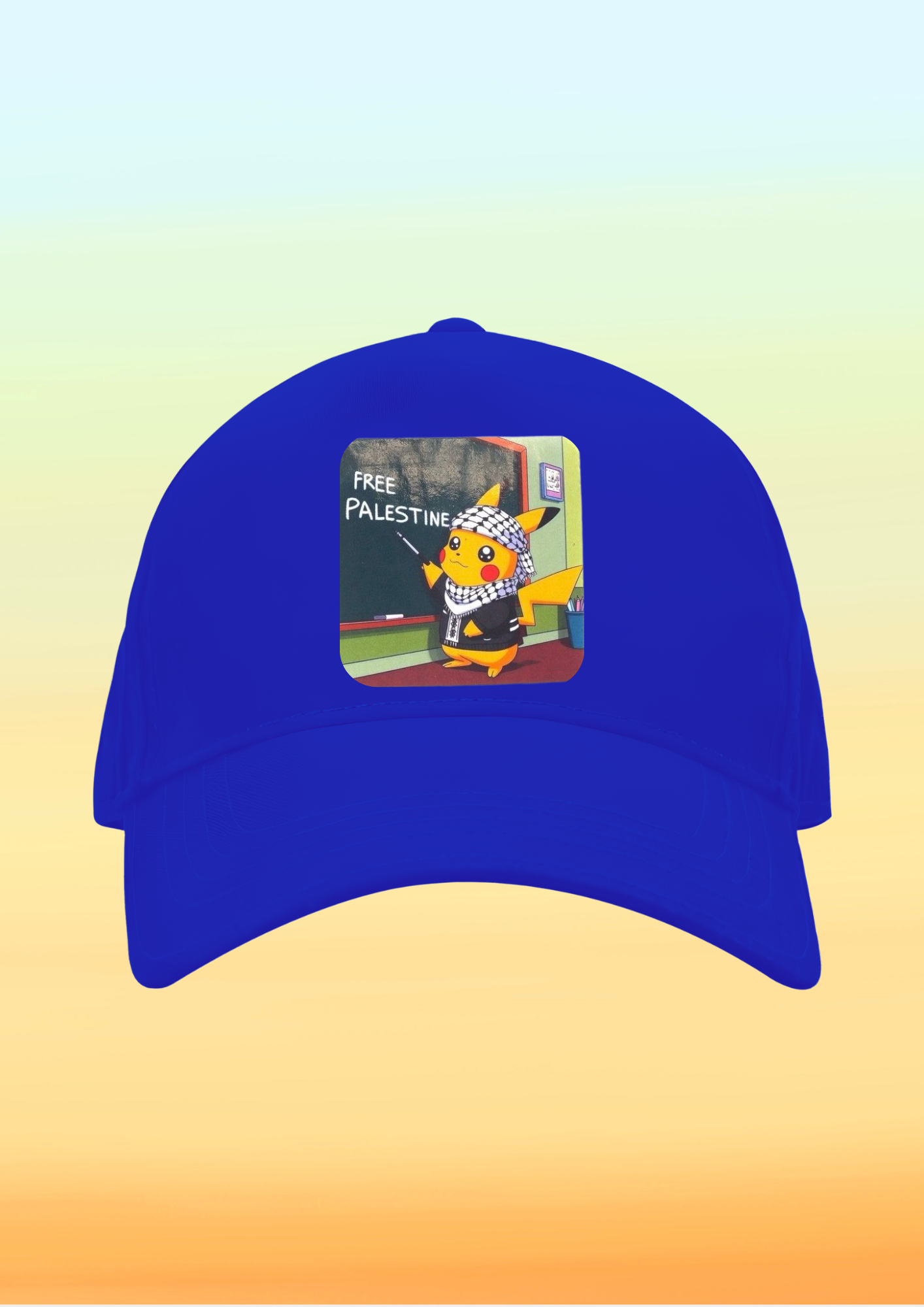 Kefiyeli Pikachu/Pokemon Baskılı Çocuk Şapkası