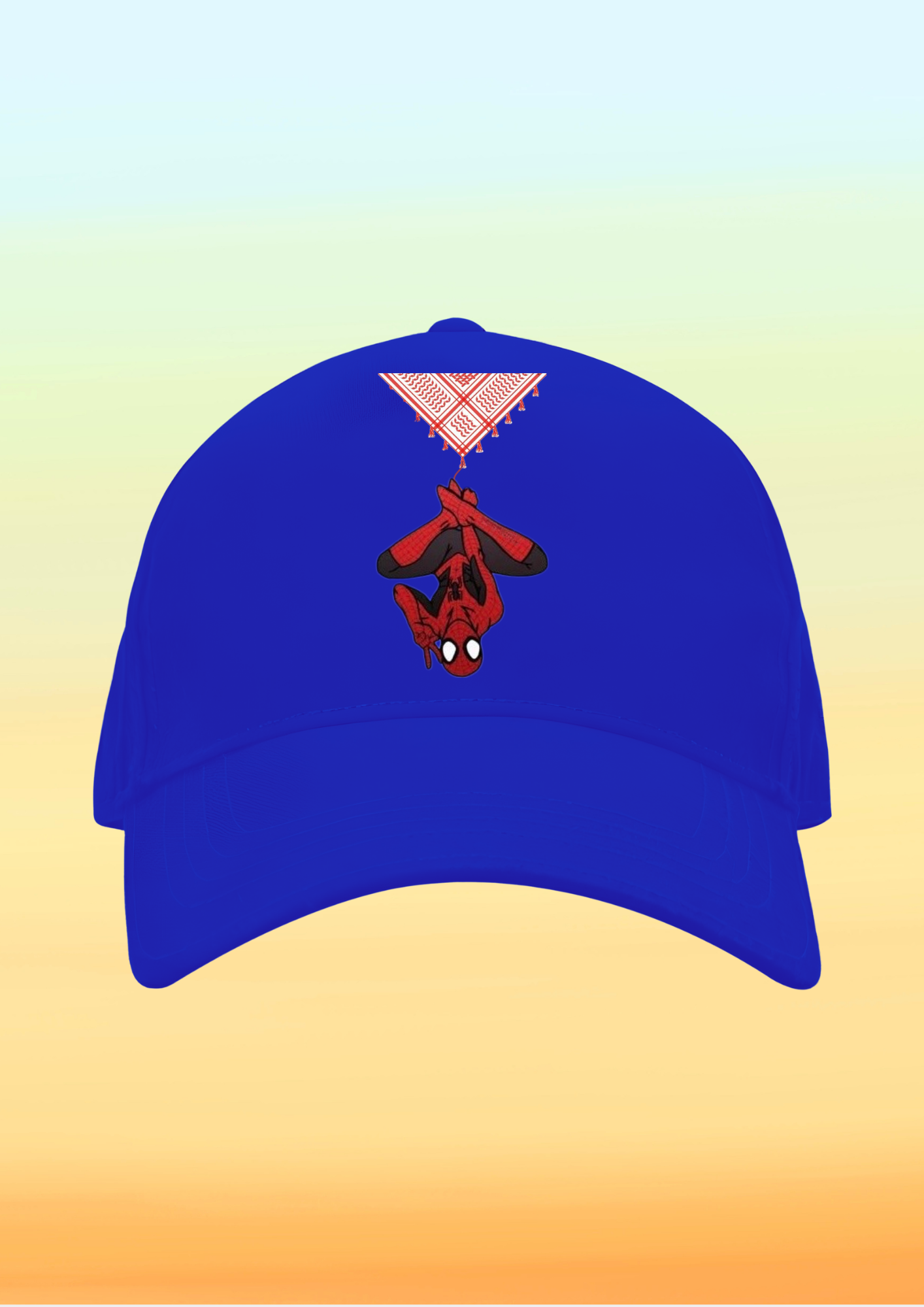 Kefiye Ağı Spiderman Baskılı Çocuk Şapkası