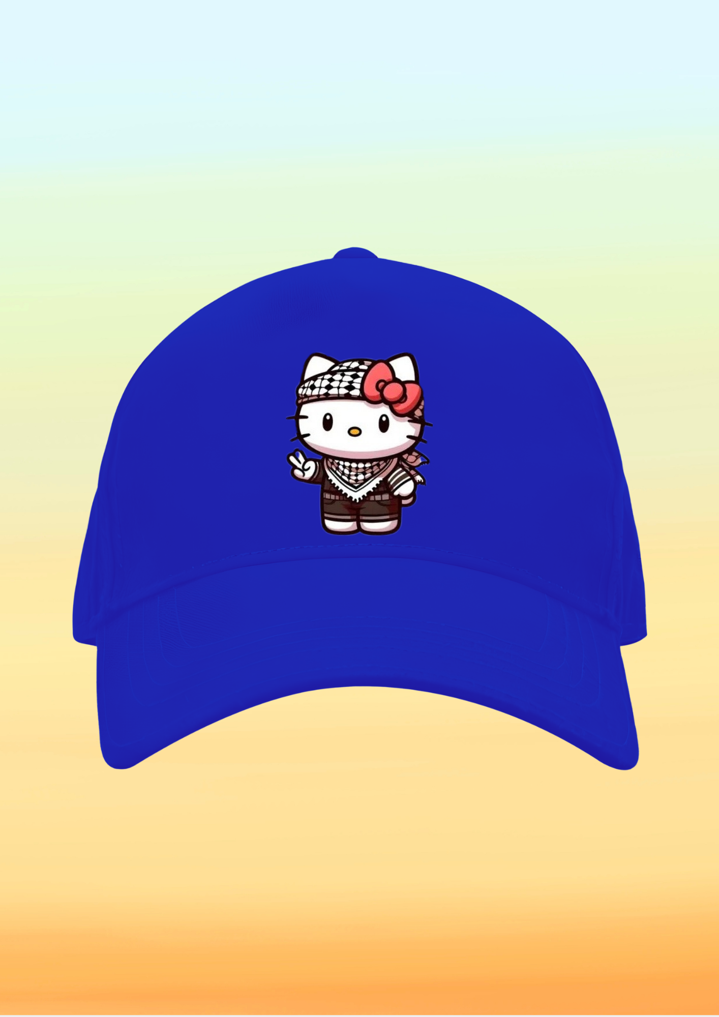 Kefiyeli Hello Kitty Çocuk Şapkası