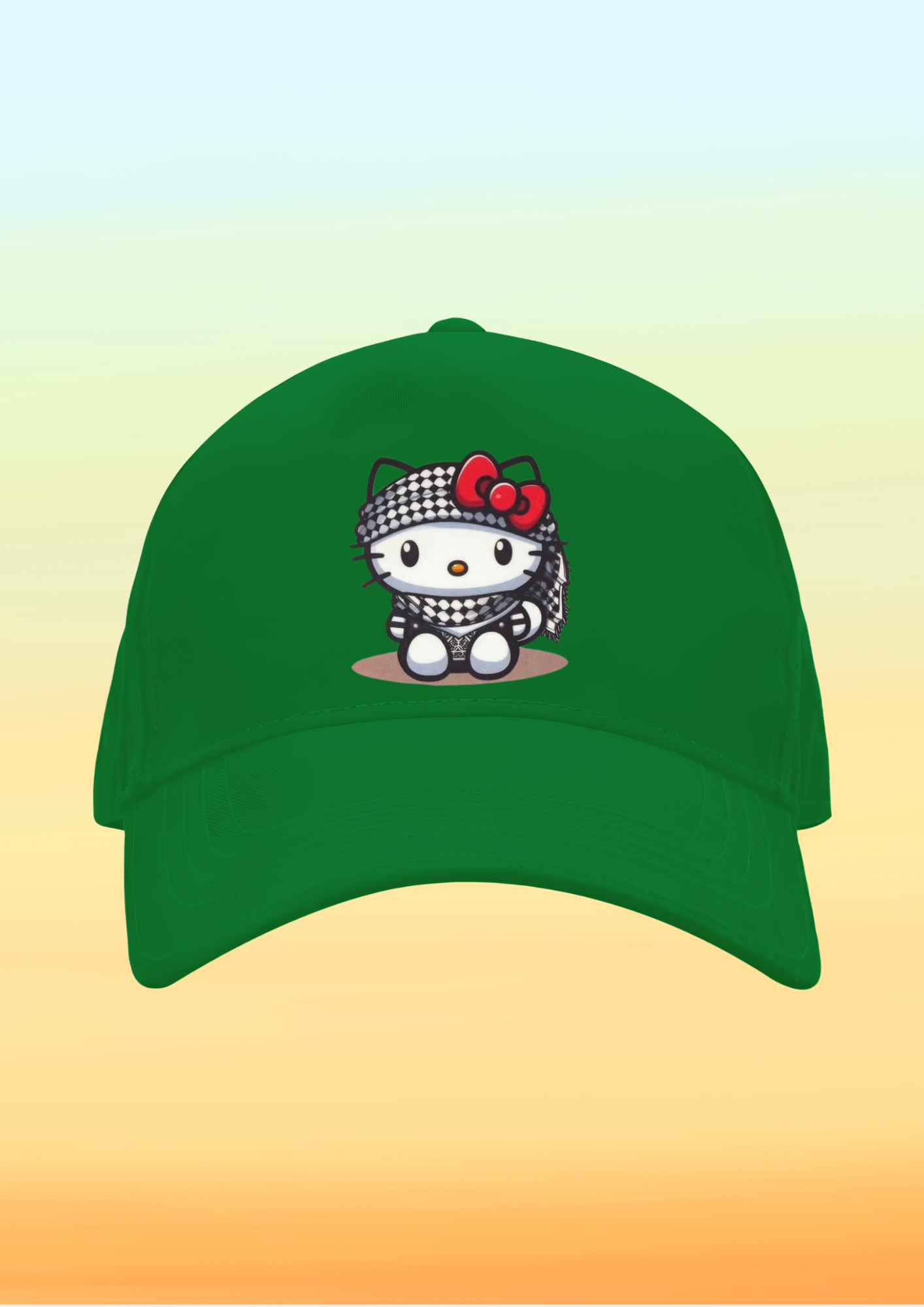Kefiyeli HelloKitty Baskılı Çocuk Şapkası