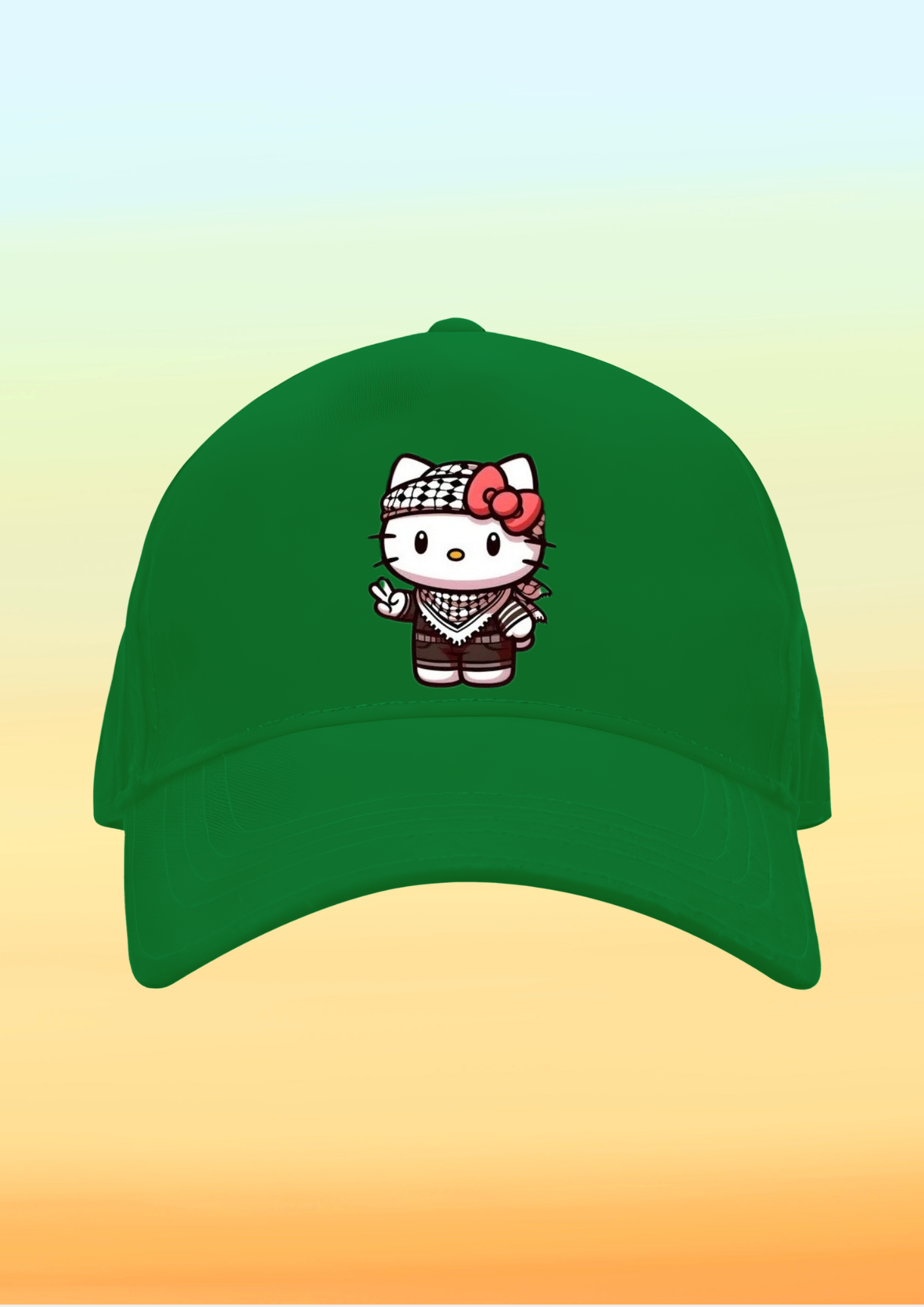 Kefiyeli Hello Kitty Çocuk Şapkası