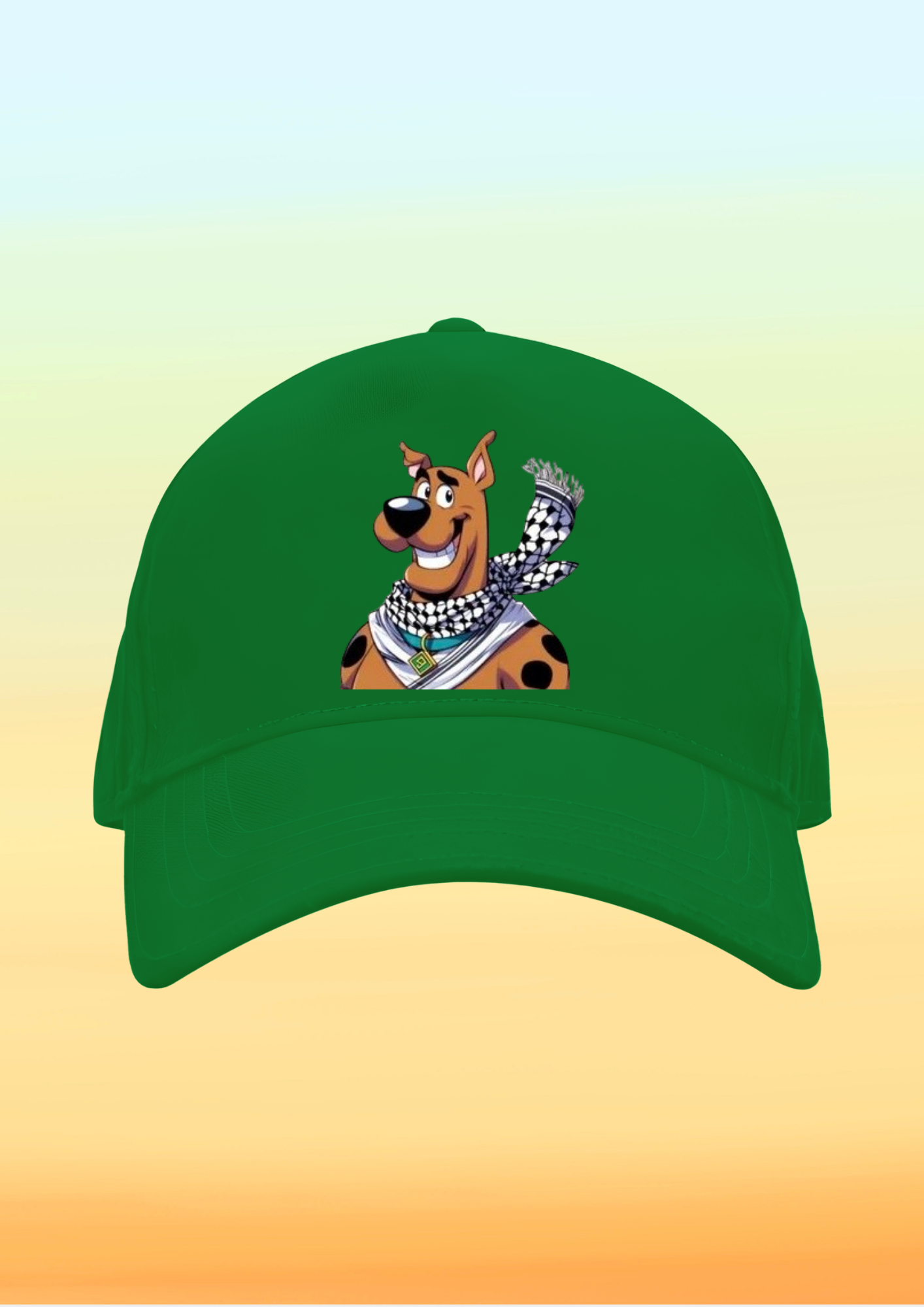 Kefiyeli Scooby Doo Baskılı Çocuk Şapkası