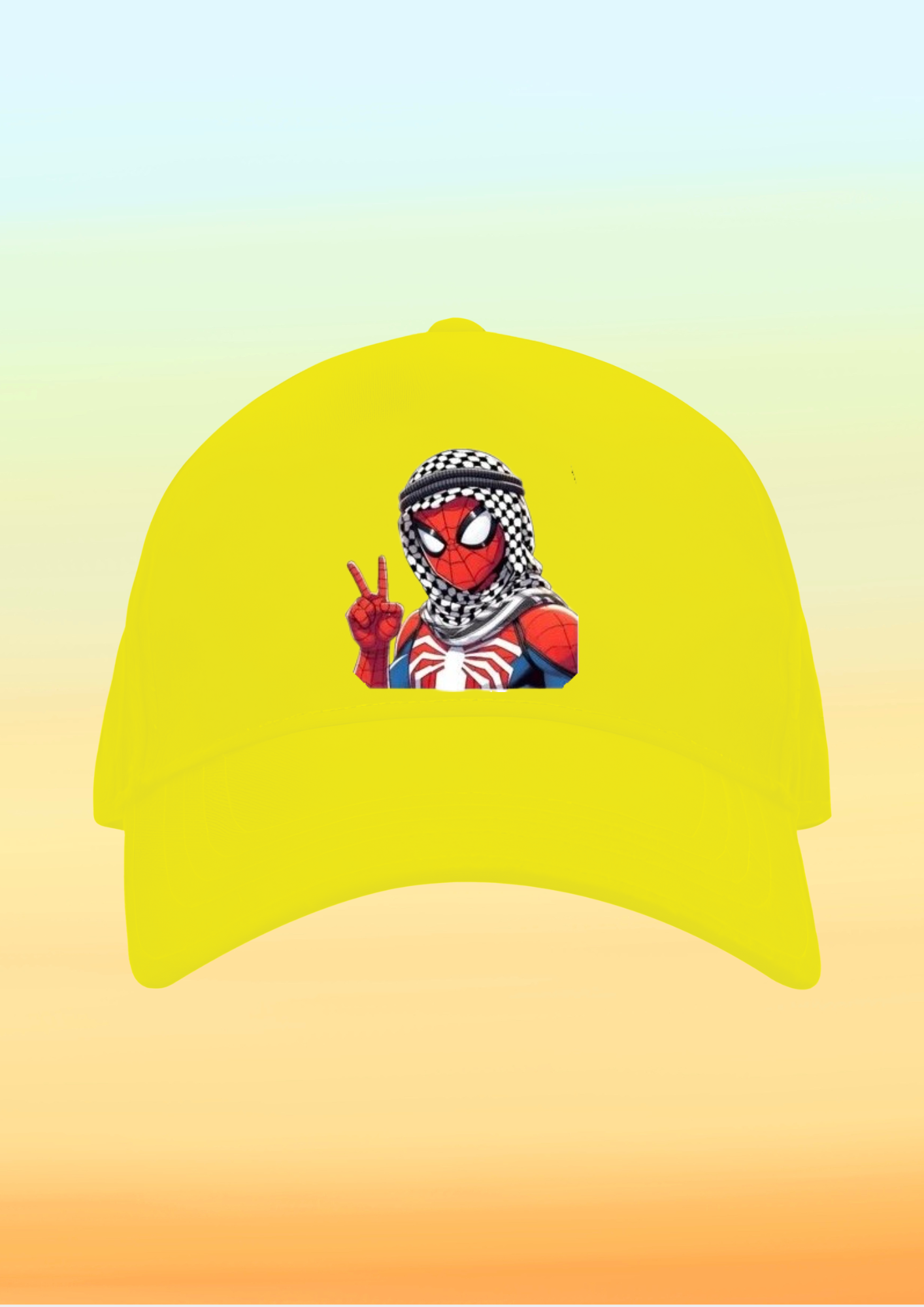 Kefiyeli SpiderMan Baskılı Çocuk Şapkası