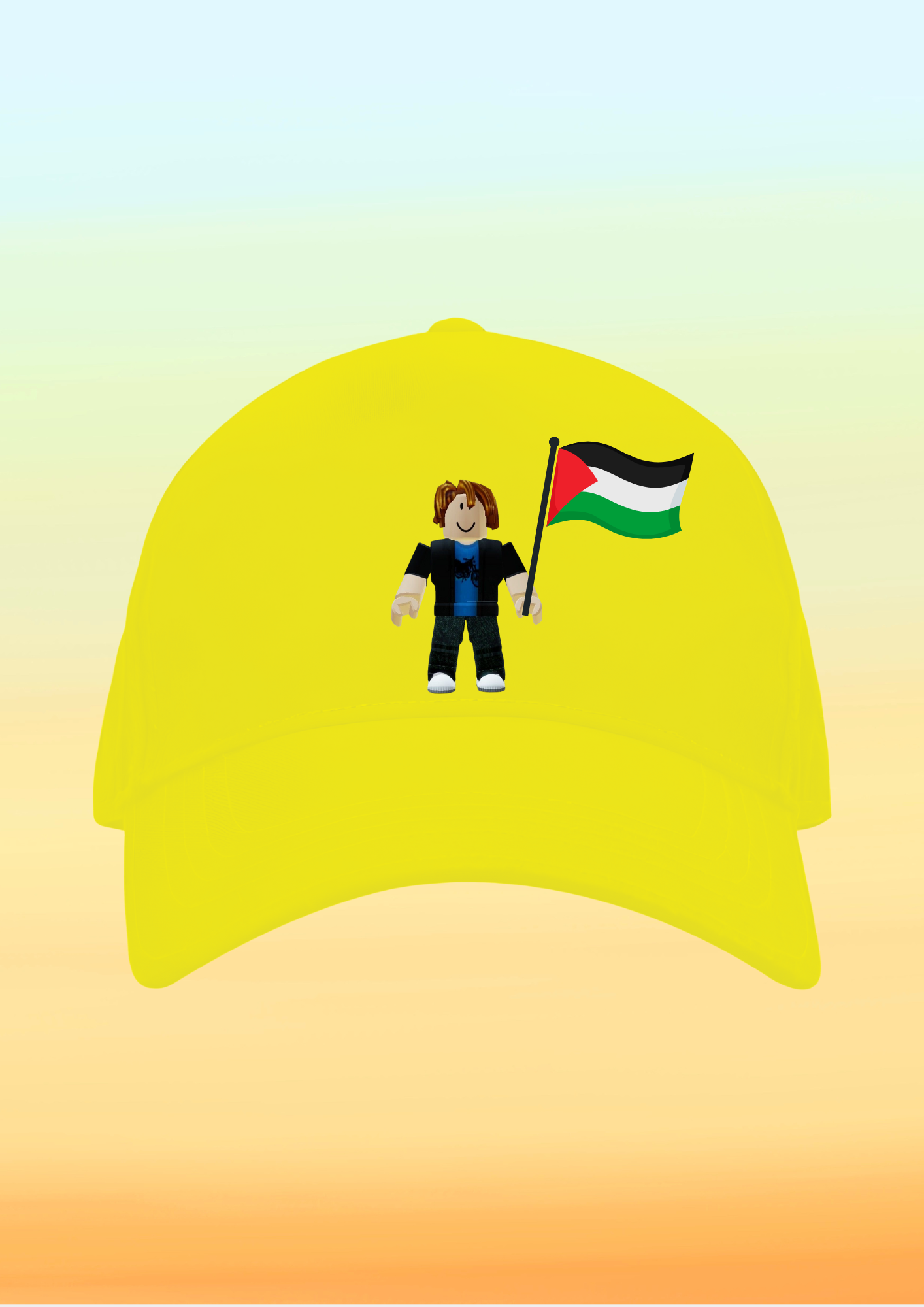 Filistin Bayraklı Roblox Karakter Baskılı Çocuk Şapkası