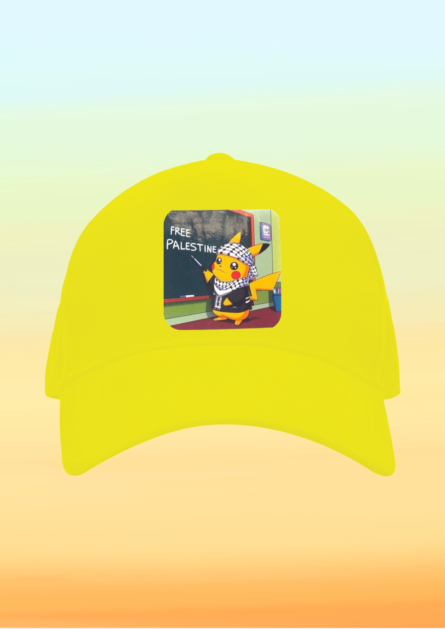 Kefiyeli Pikachu/Pokemon Baskılı Çocuk Şapkası