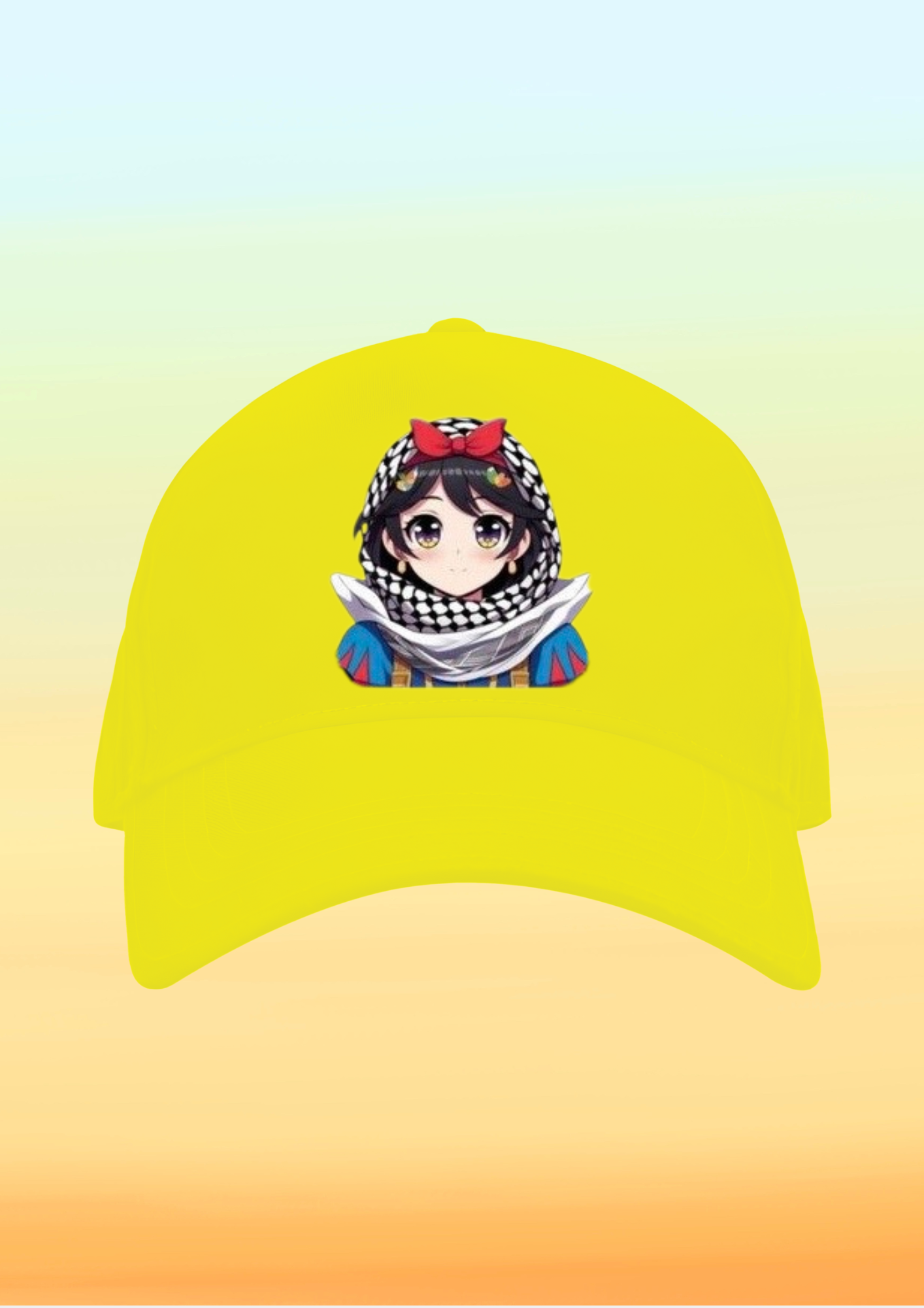 Kefiyeli Pamuk Prenses Baskılı Çocuk Şapkası