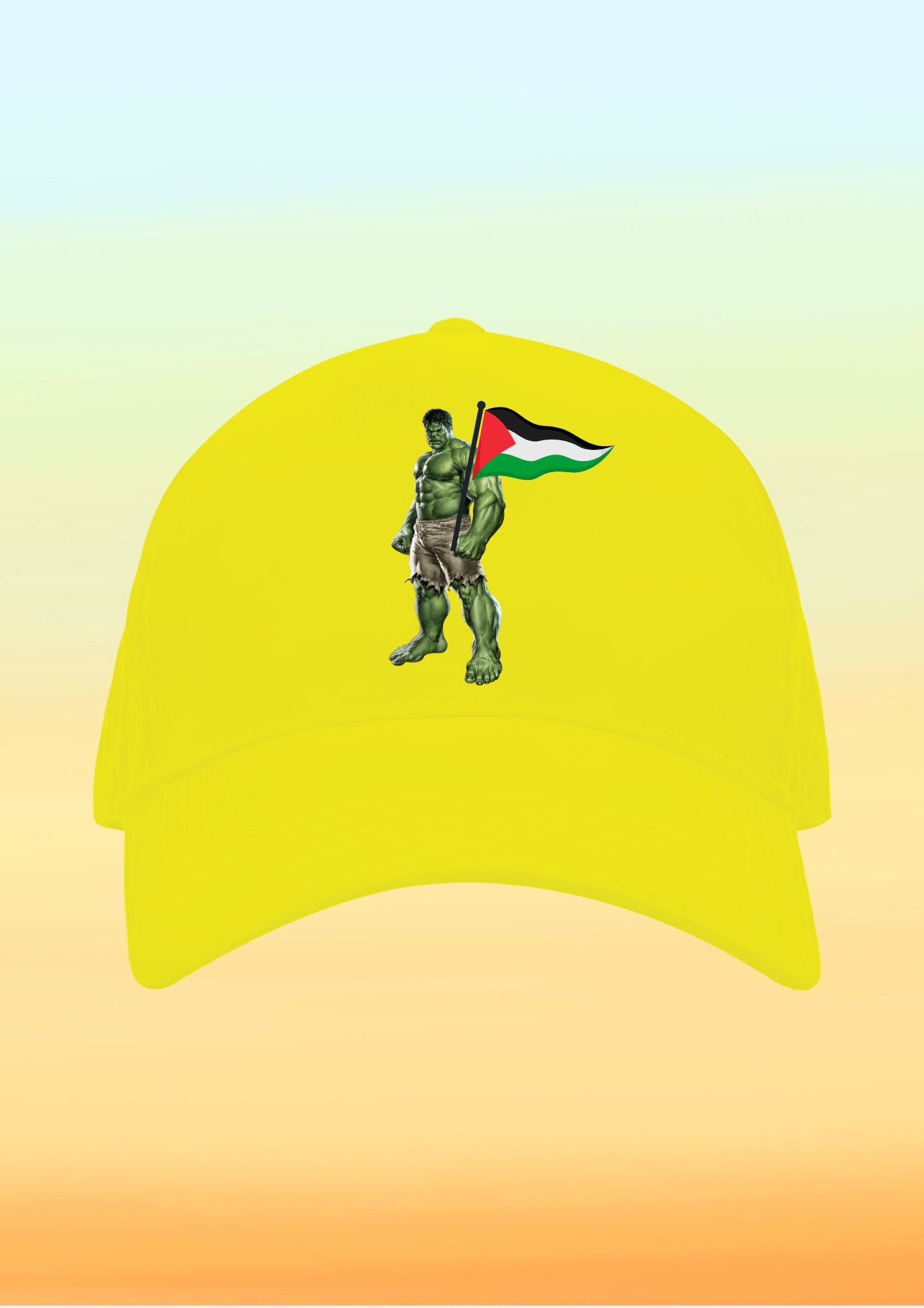 Filistin Bayraklı Hulk Baskılı Çocuk Şapkası