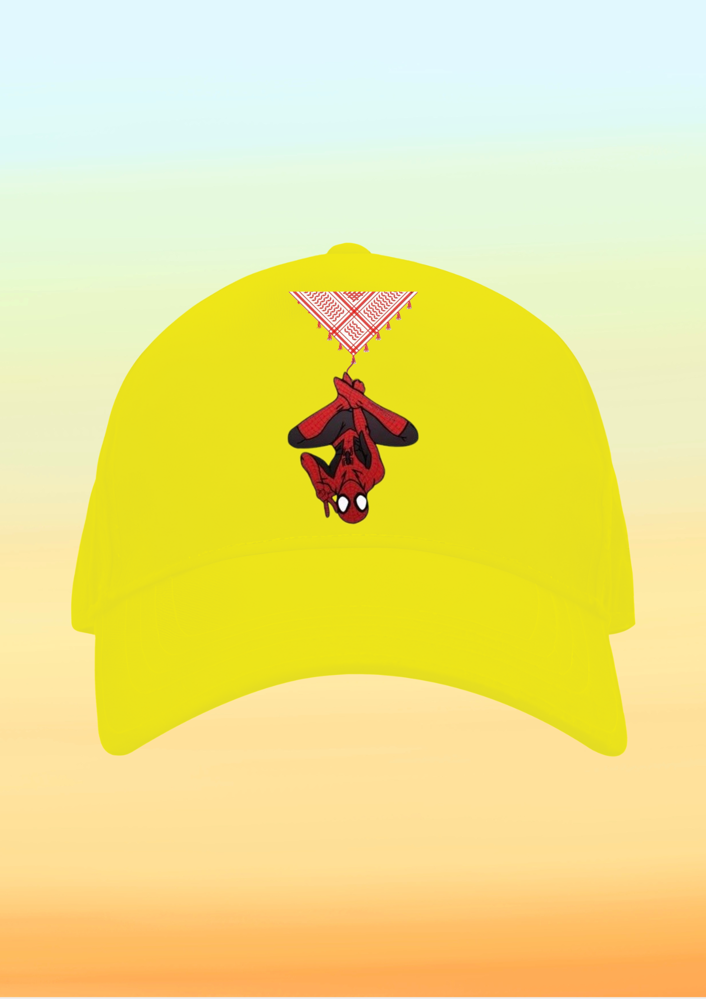 Kefiye Ağı Spiderman Baskılı Çocuk Şapkası