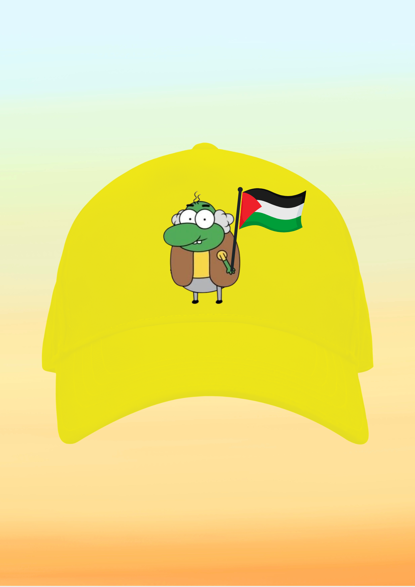 Filistin Bayraklı Peyami Dede Baskılı Çocuk Şapkası