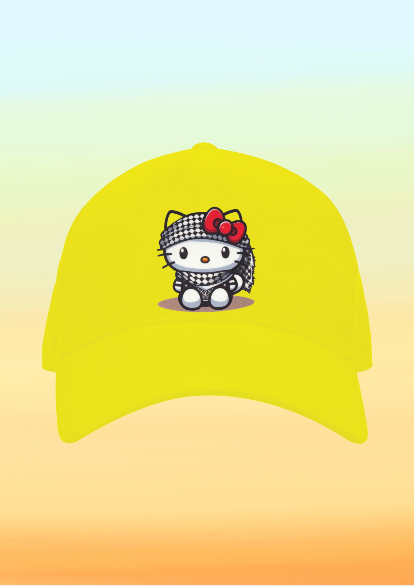 Kefiyeli HelloKitty Baskılı Çocuk Şapkası