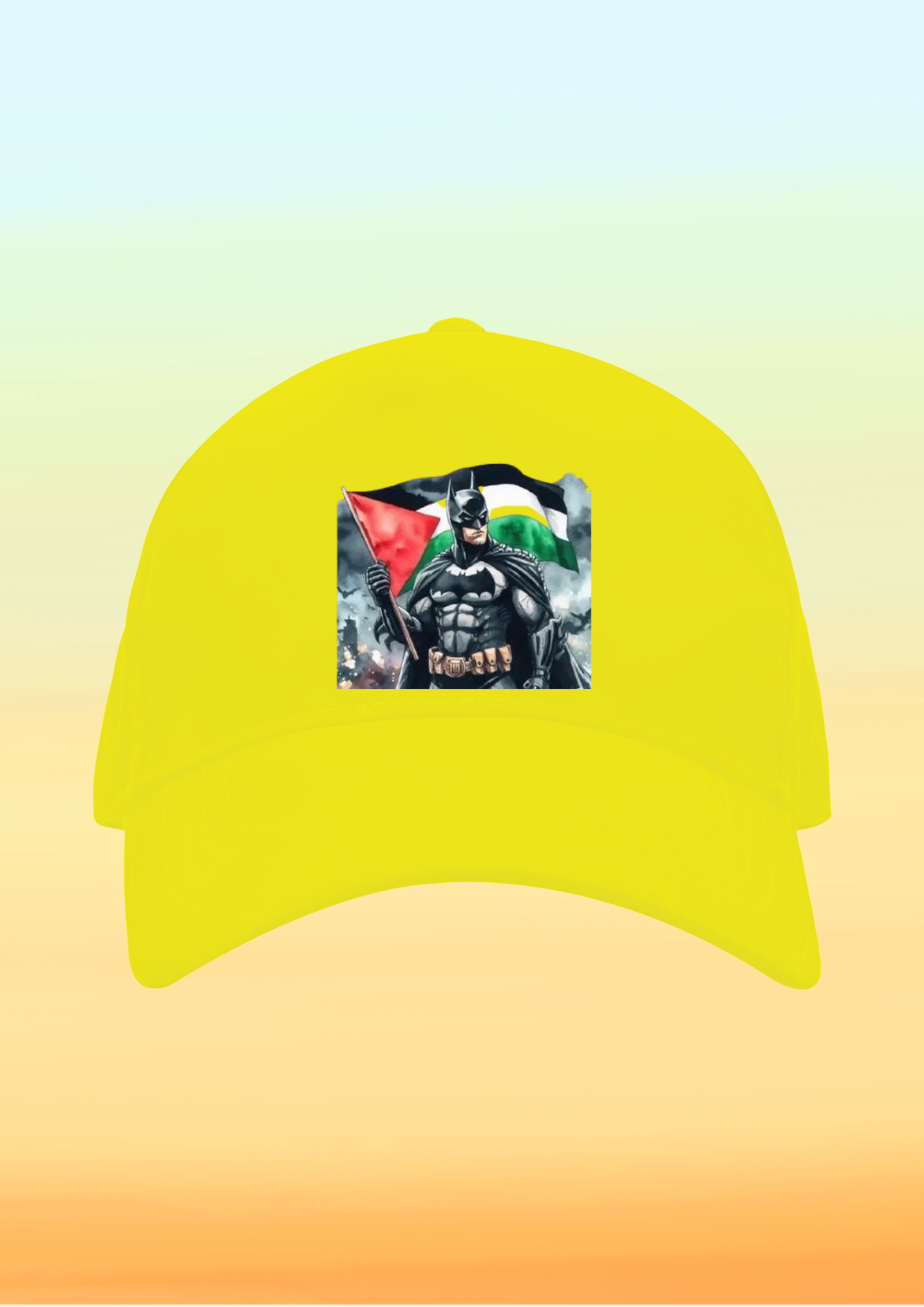 Filistin Bayraklı BatMan Baskılı Çocuk Şapkası