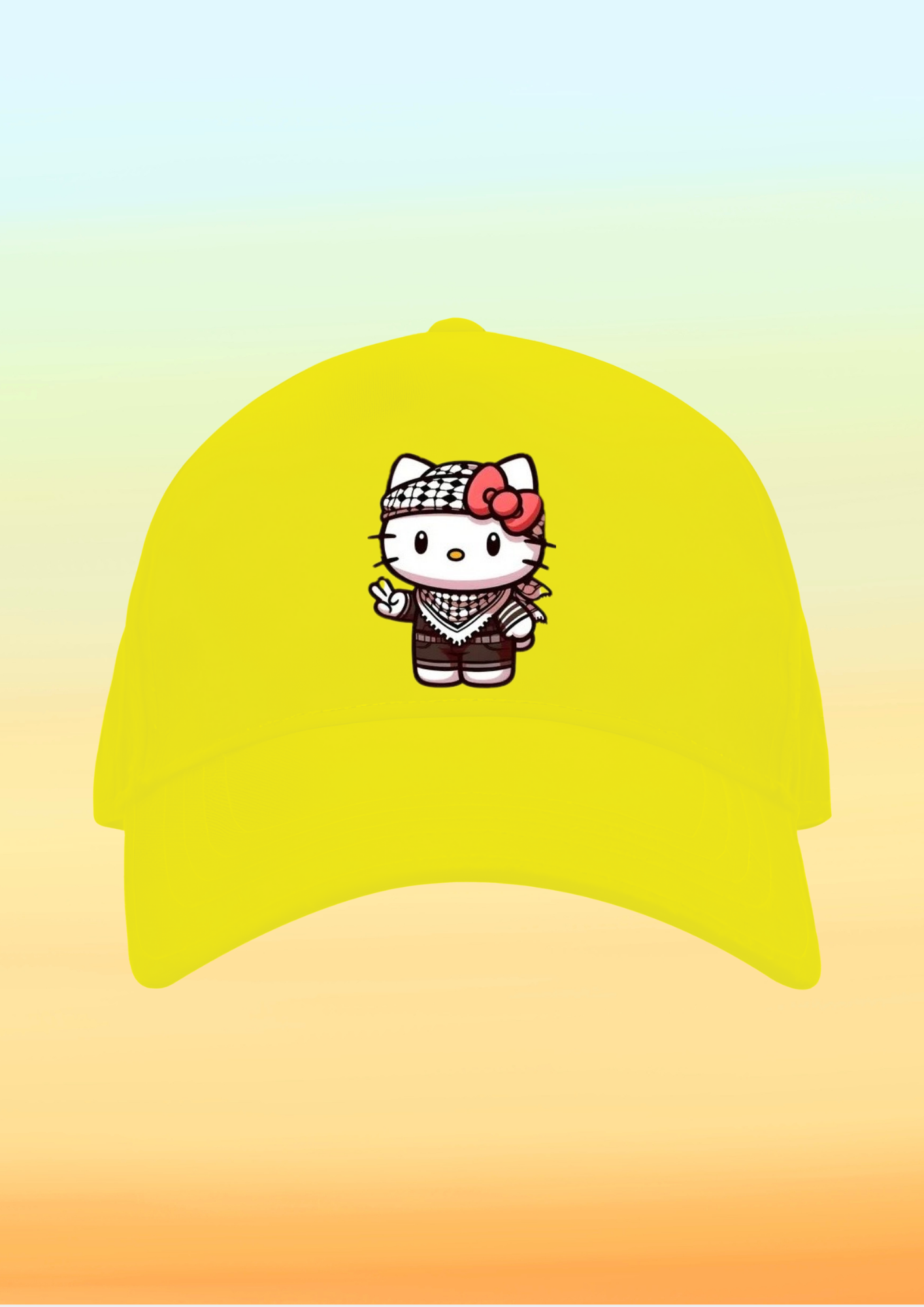 Kefiyeli Hello Kitty Çocuk Şapkası