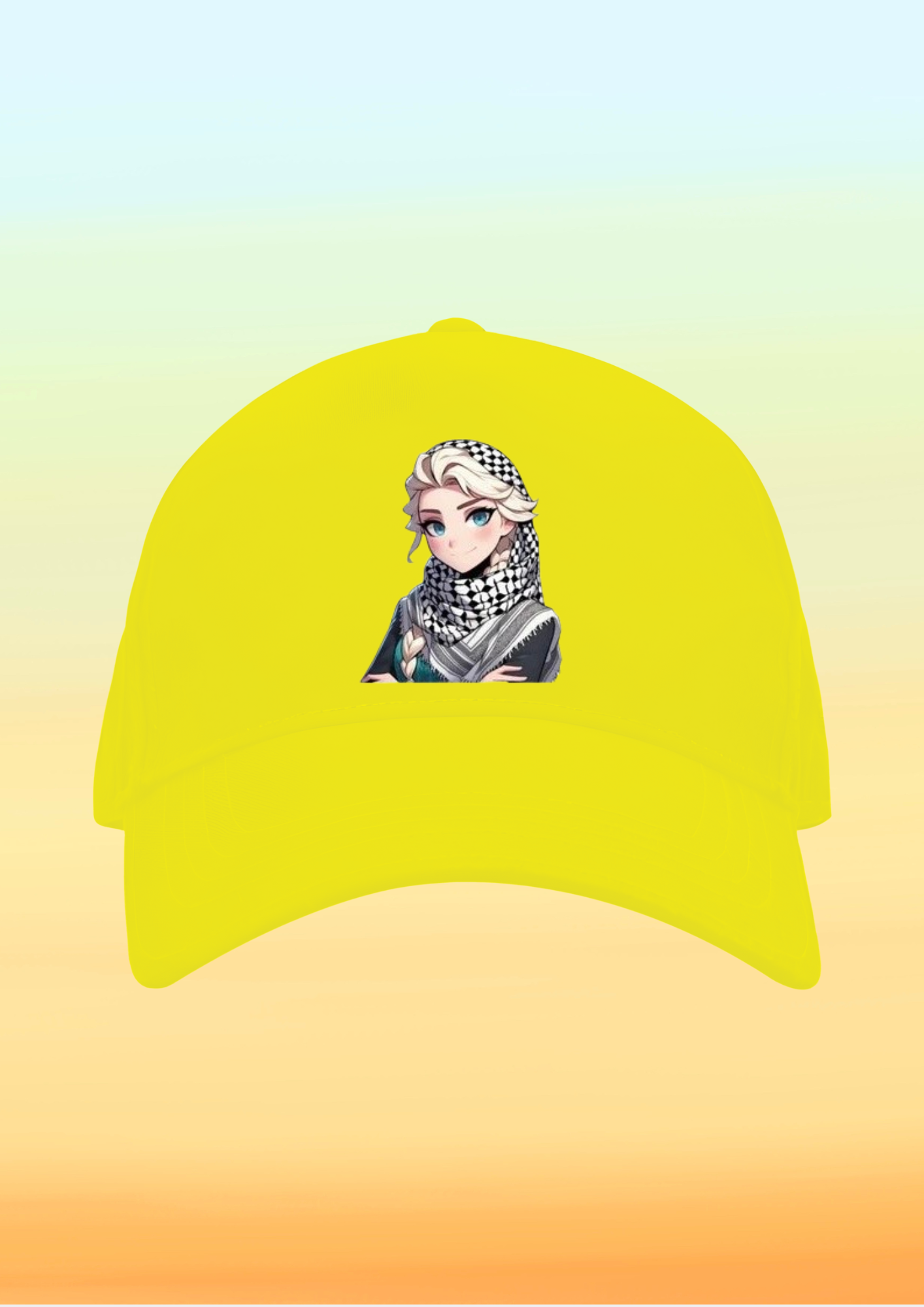 Kefiyeli Elsa Baskılı Çocuk Şapkası