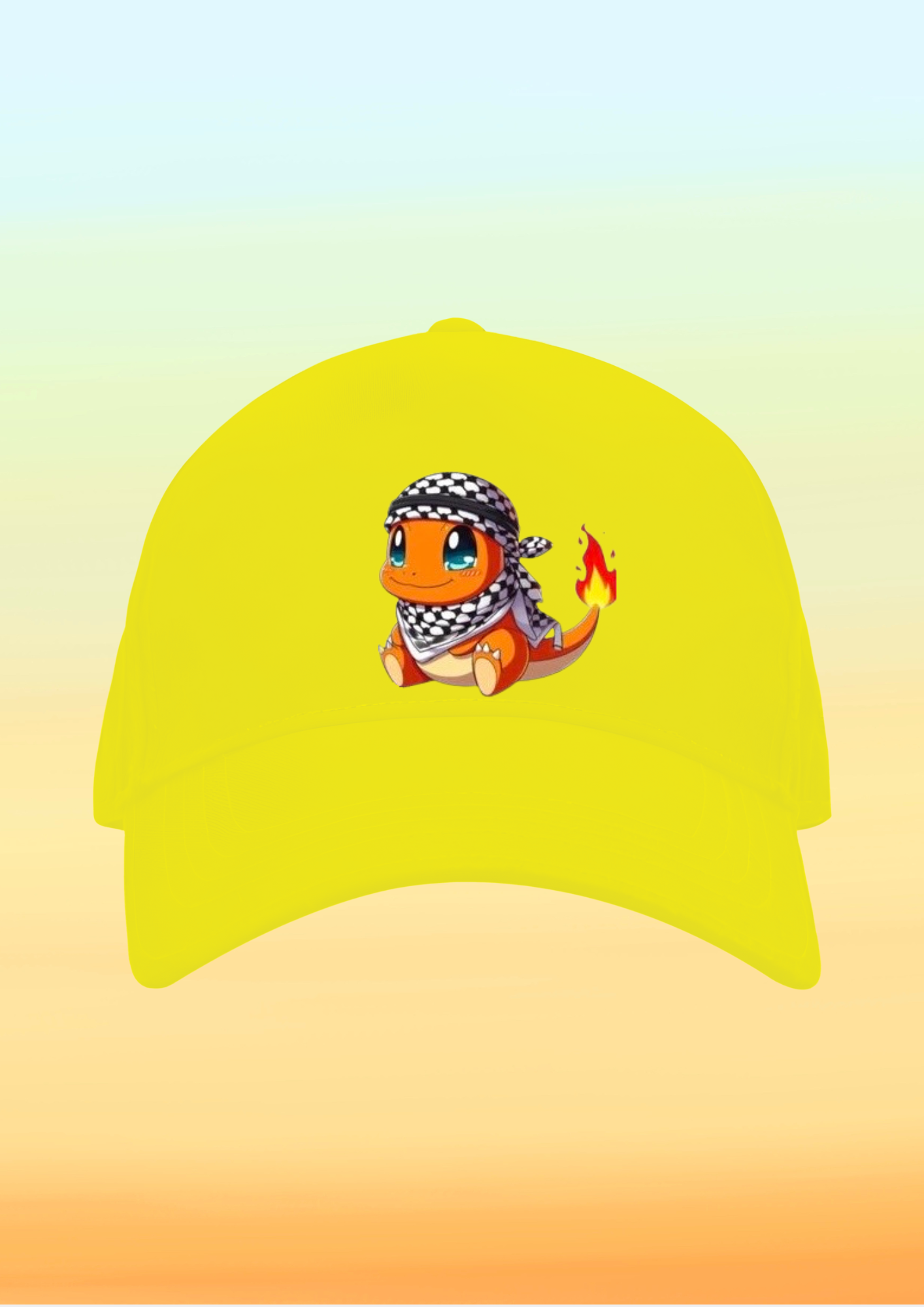 Kefiyeli Bulbasaur/Pokemon Baskılı Çocuk Şapkası