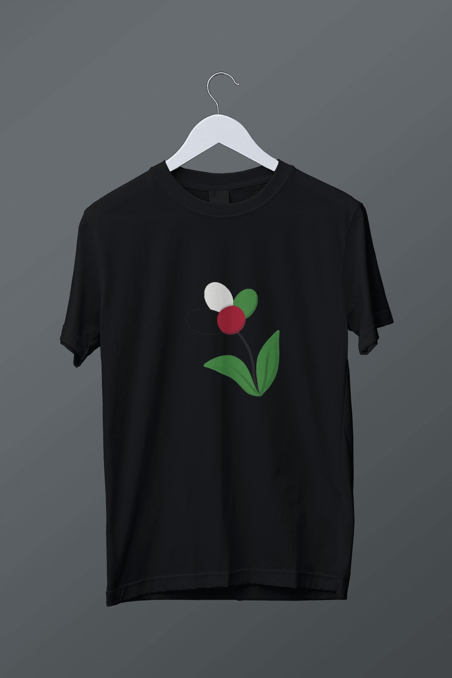 Çiçek Filistin Temalı Baskılı T-shirt