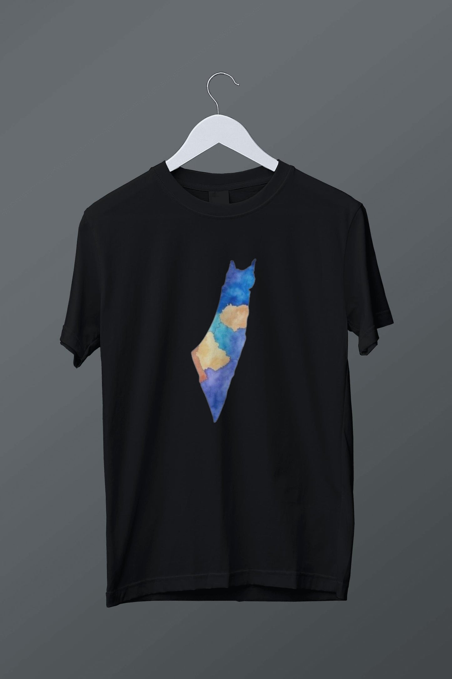 Renkli Filistin Haritası Baskılı T-shirt