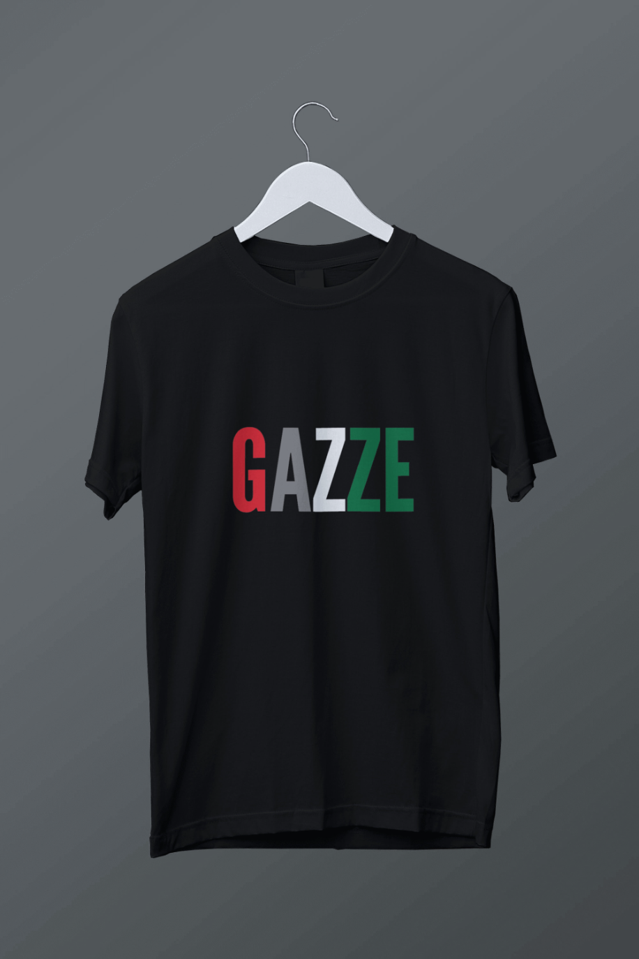 Gazze Yazılı Baskılı T-shirt