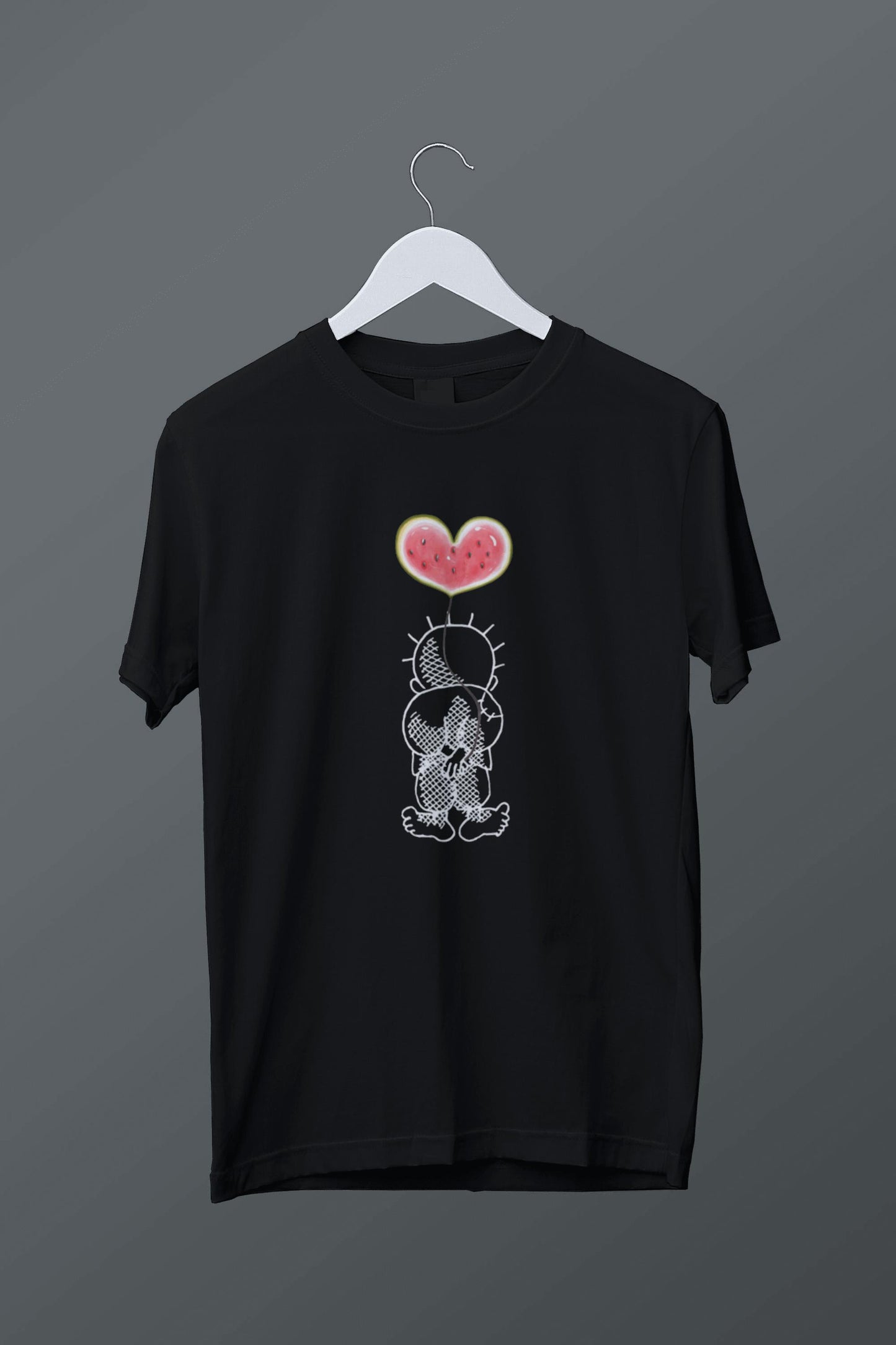 Karpuz Balonlu Hanzala Temalı Baskılı T-shirt