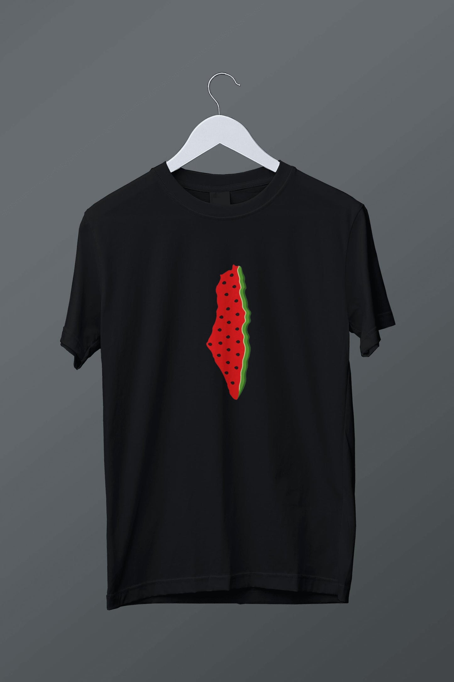 Karpuzlu Filistin Haritası Temalı Baskılı T-shirt