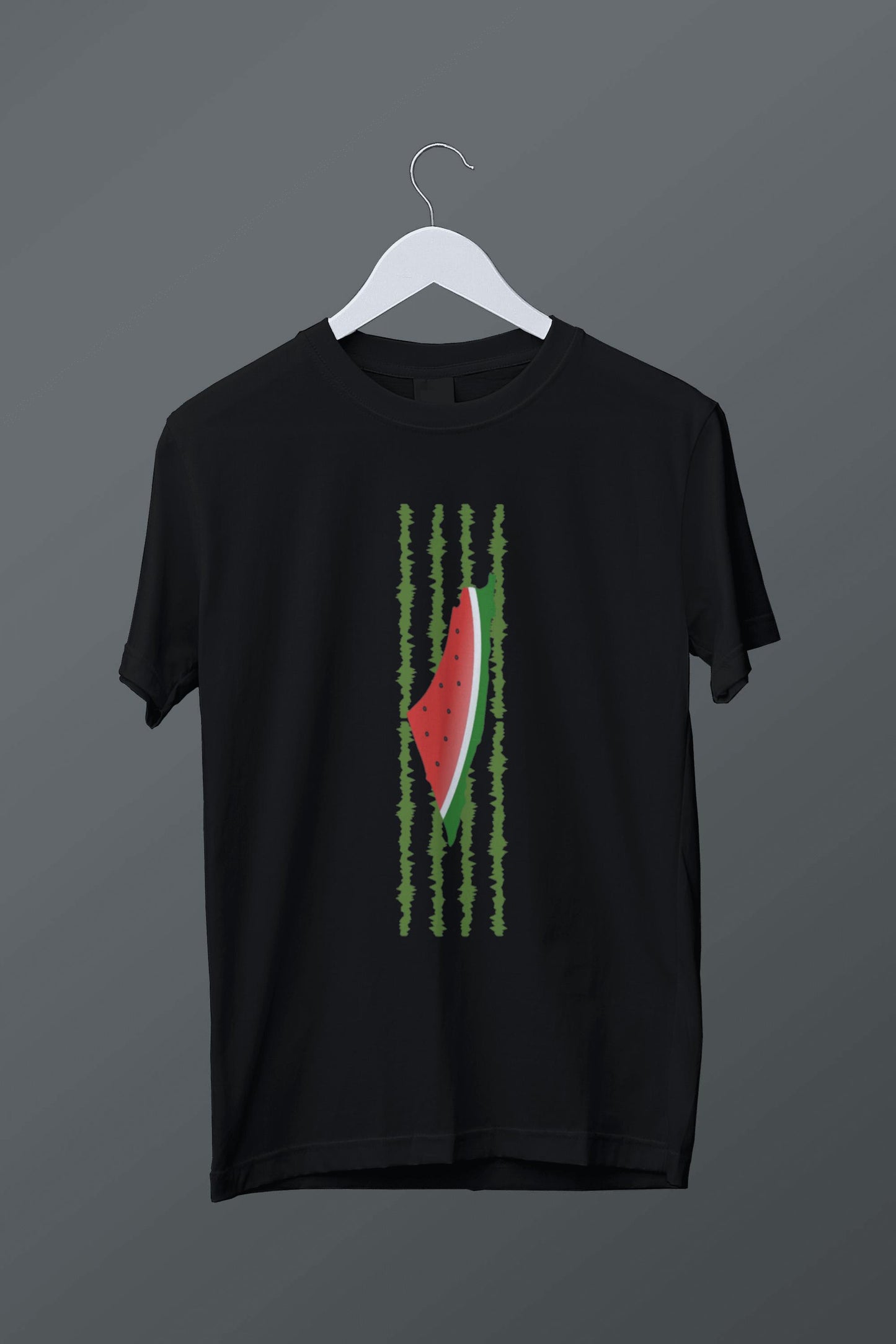 Karpuzlu Filistin Haritası Baskılı T-shirt