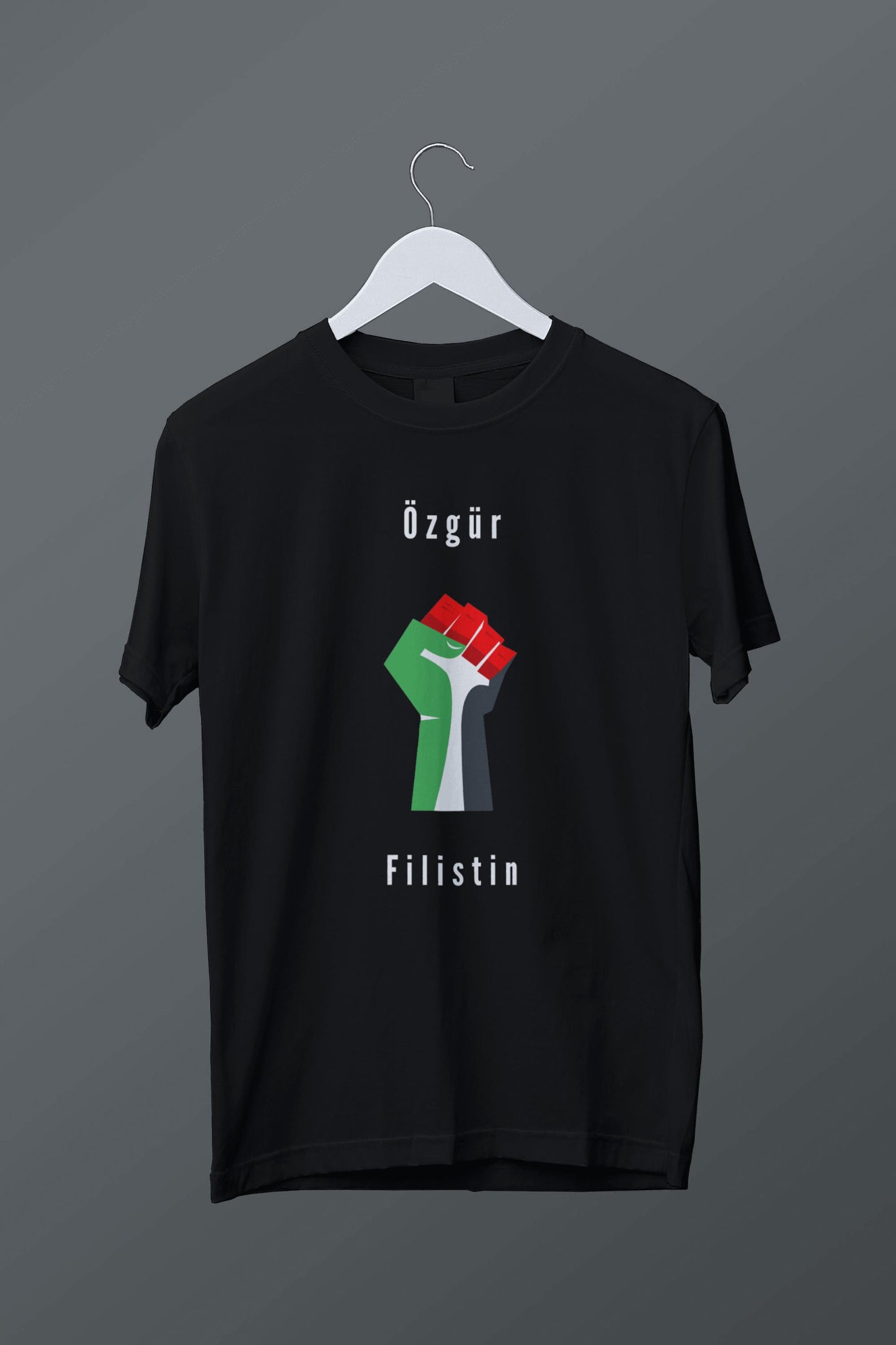 Özgür Filistin Yazılı Baskılı Tişört