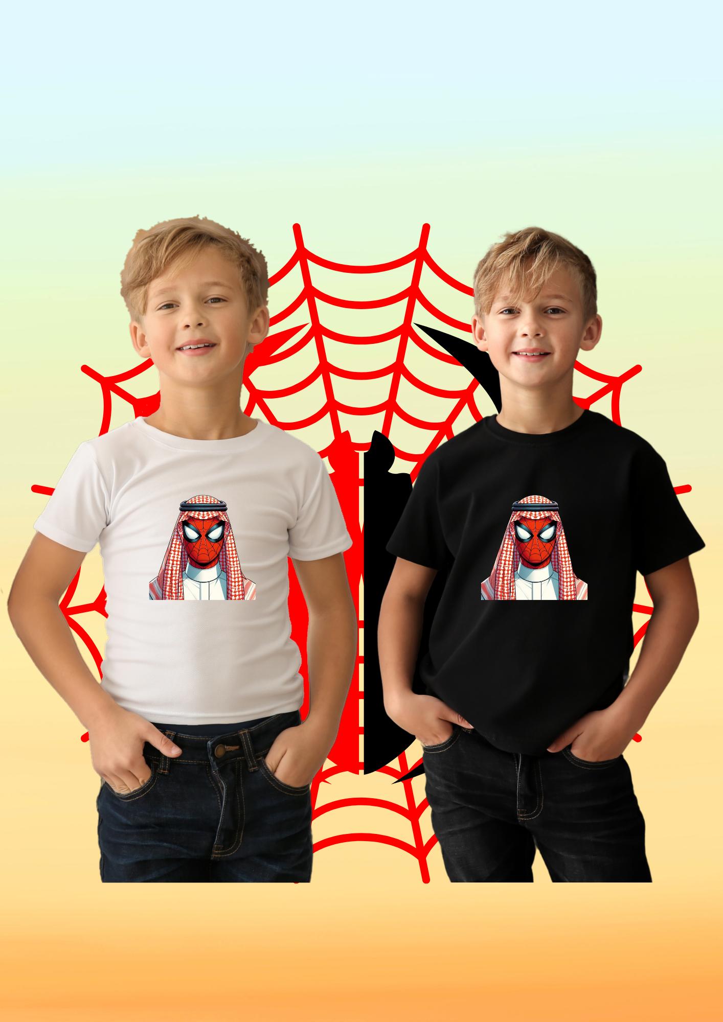 Kefiyeli Spiderman Baskılı Çocuk Tişörtü