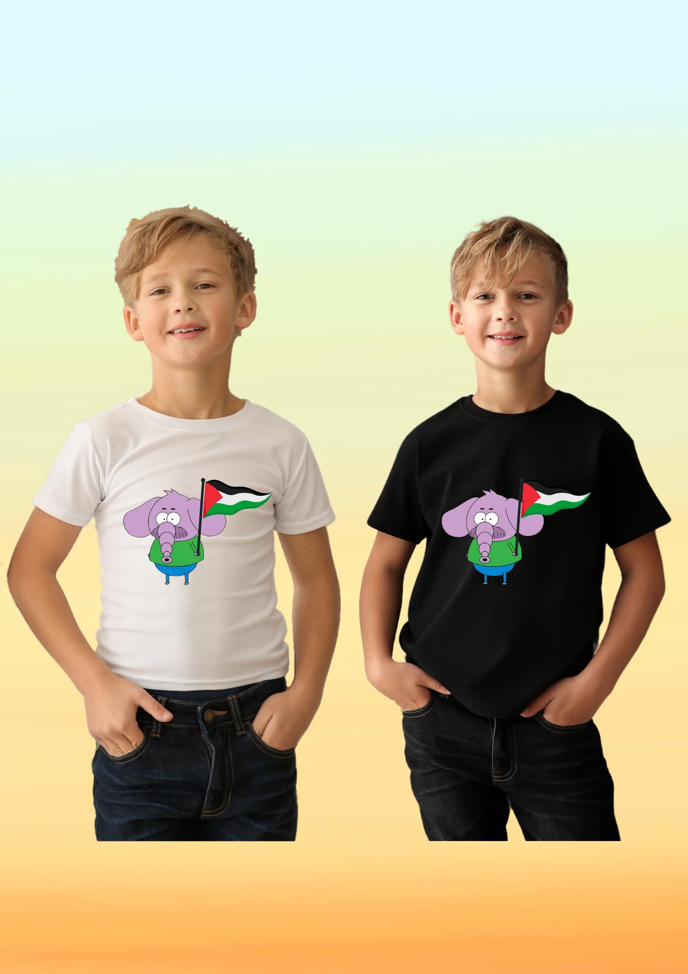 Filistin Bayraklı Kral Şakir Necati Baskılı Çocuk Tişörtü