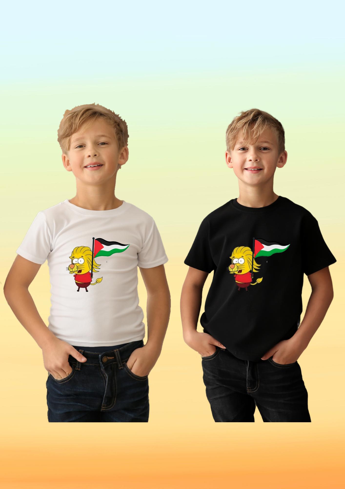 Filistin Bayraklı Kral Şakir Remzi Baskılı Çocuk Tişörtü