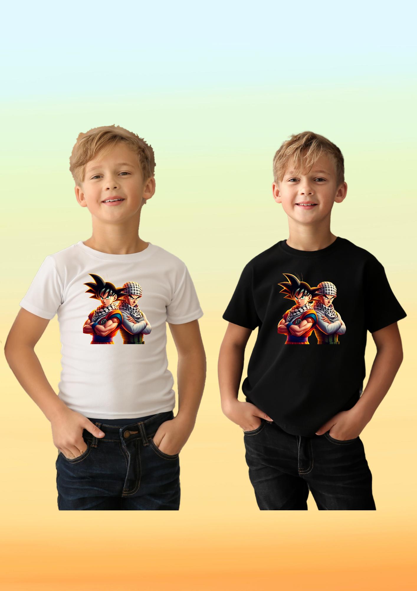 Kefiyeli Anime Baskılı Çocuk Tişörtü