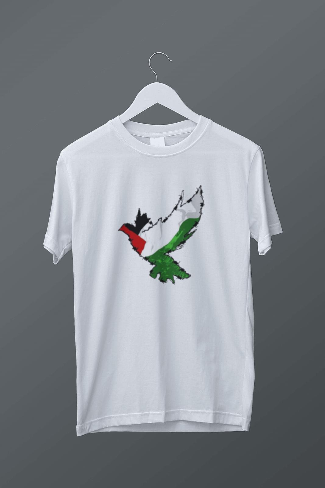 Filistin Temalı Kuş Baskılı T-shirt
