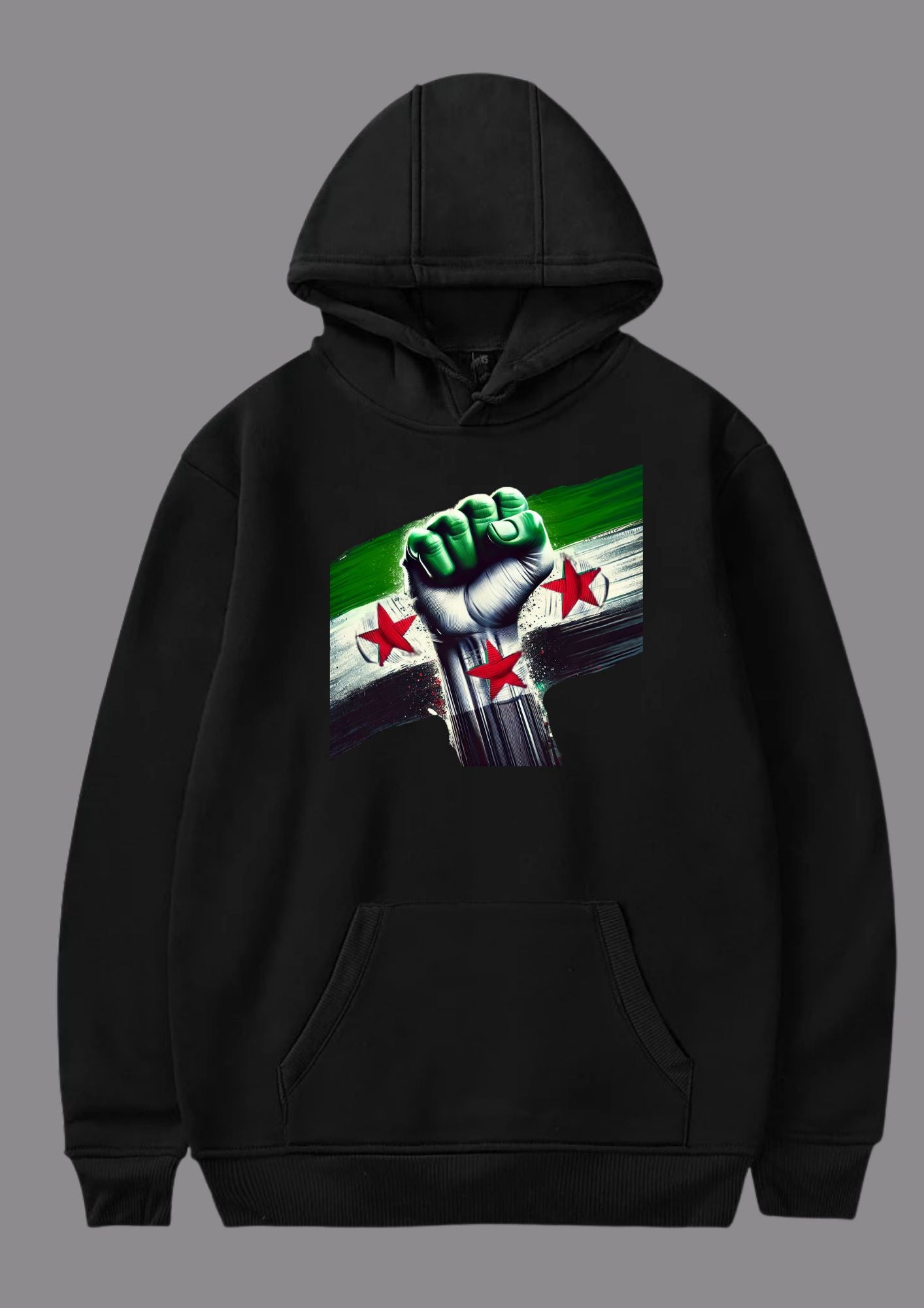 Özgür Suriye Bayrağı Baskılı Hoodie