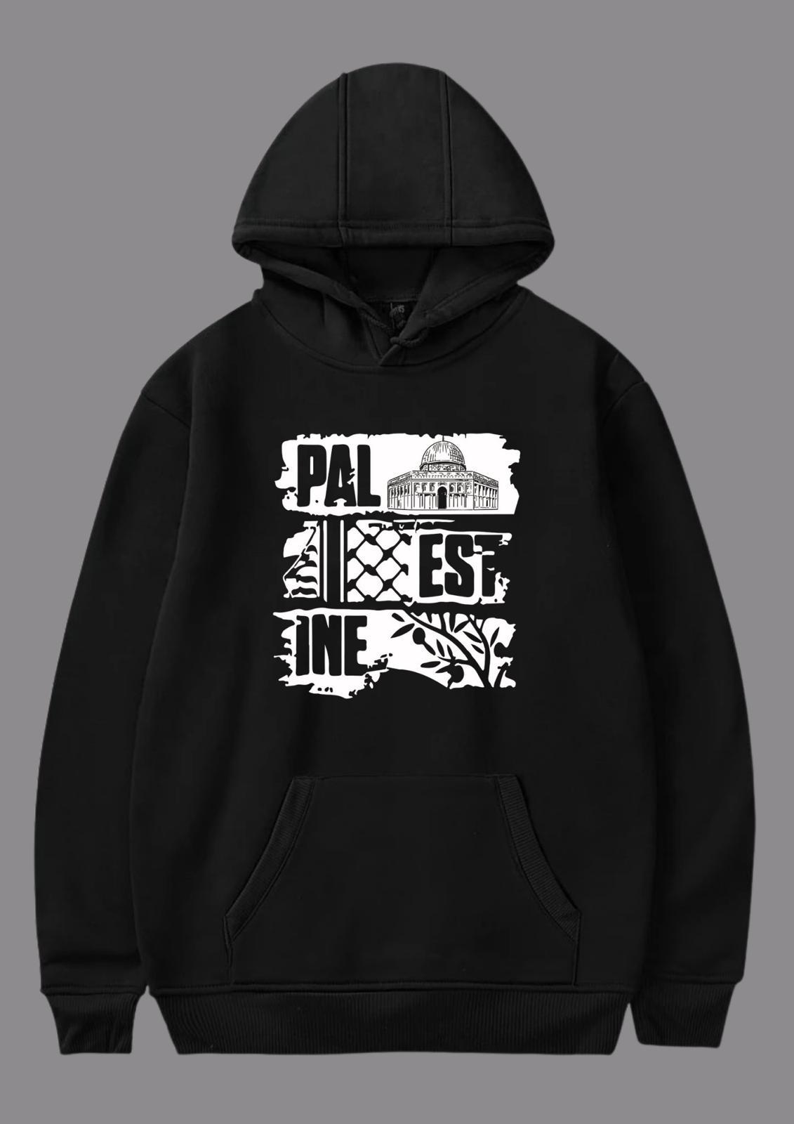 Filistin Temalı Baskılı Hoodie