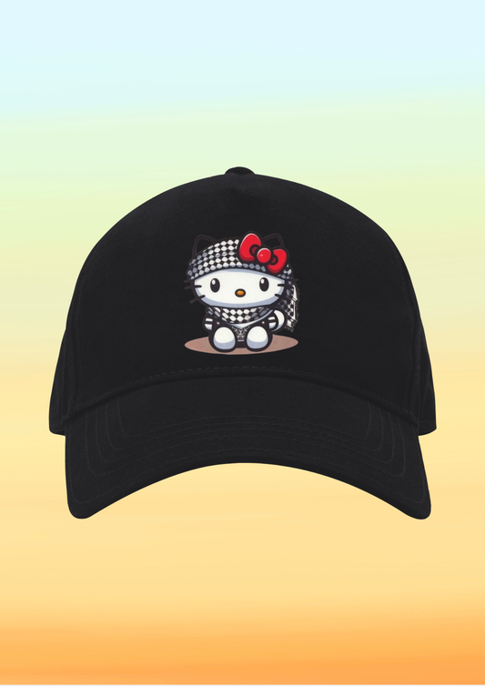 Kefiyeli HelloKitty Baskılı Çocuk Şapkası