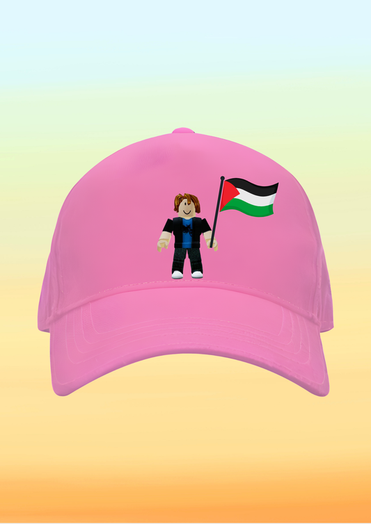 Filistin Bayraklı Roblox Karakter Baskılı Çocuk Şapkası