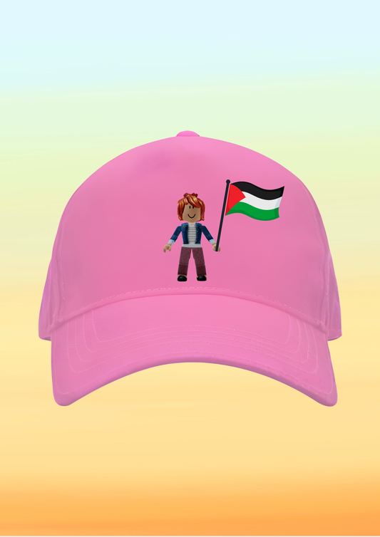 Filistin Bayraklı Roblox Karakter Baskılı Çocuk Şapkası
