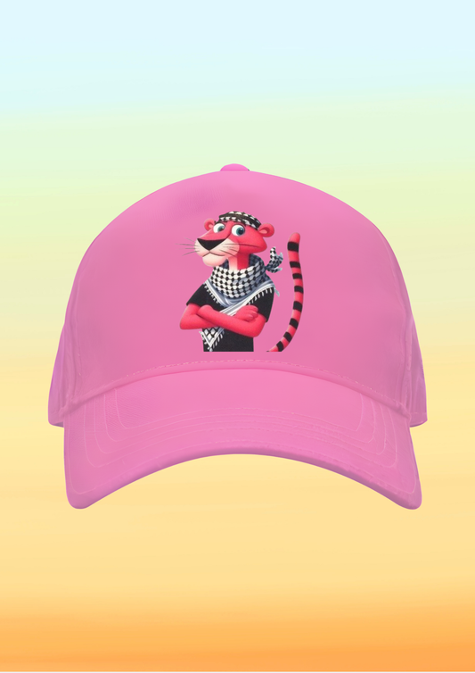 Kefiye Pembe Panter Baskılı Çocuk Şapkası