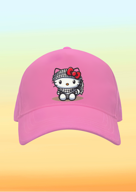 Kefiyeli HelloKitty Baskılı Çocuk Şapkası