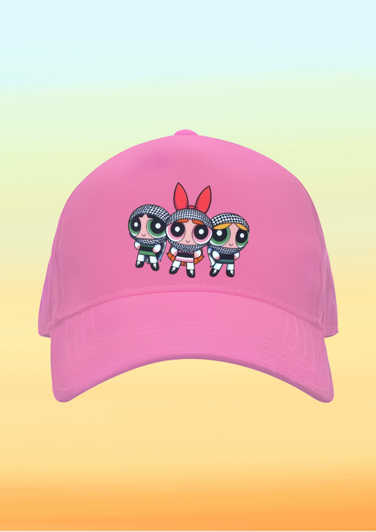 Kefiyeli Powerpuff Baskılı Çocuk Şapkası